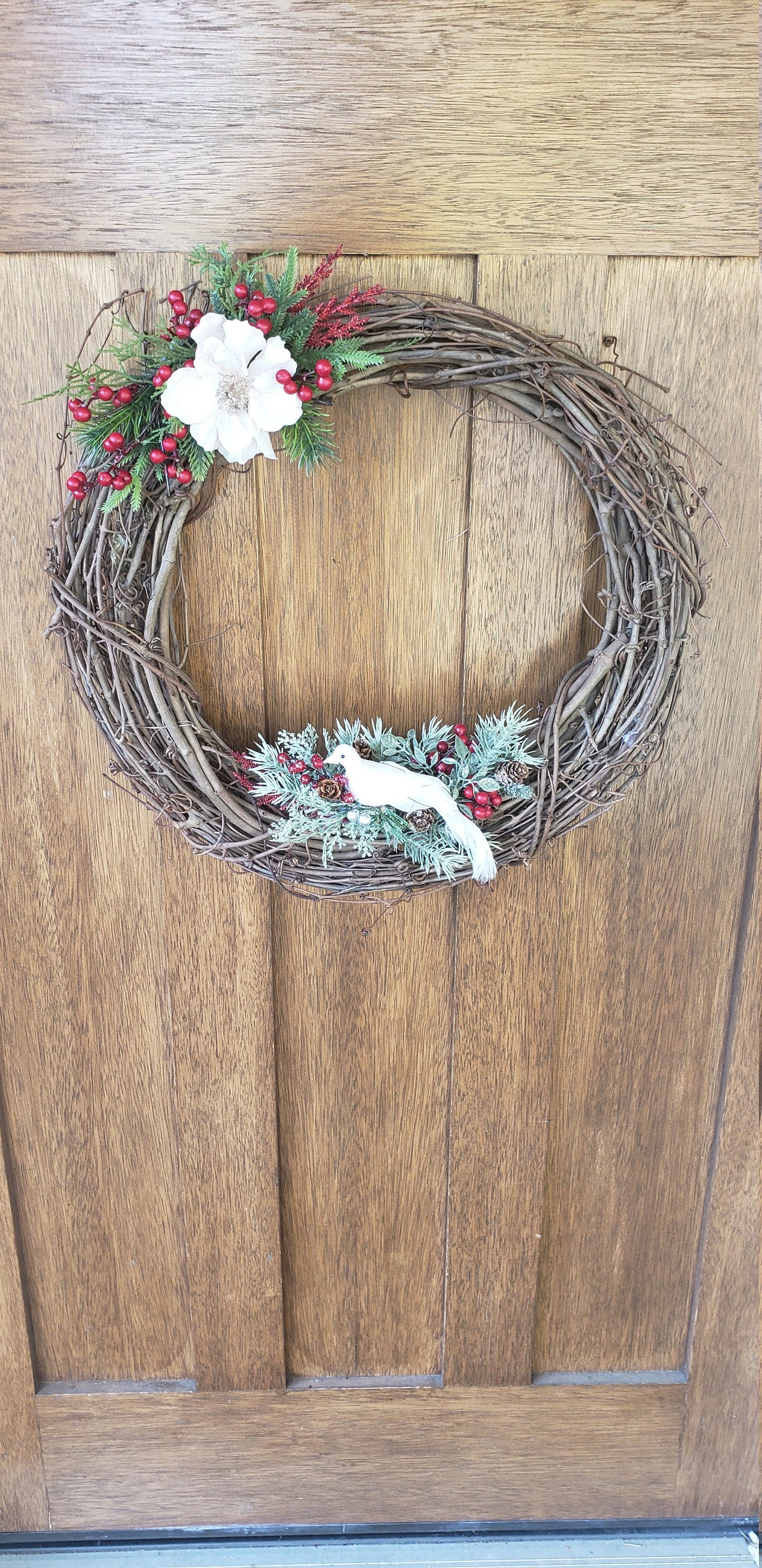 Christmas Dove Grapevine Wreath