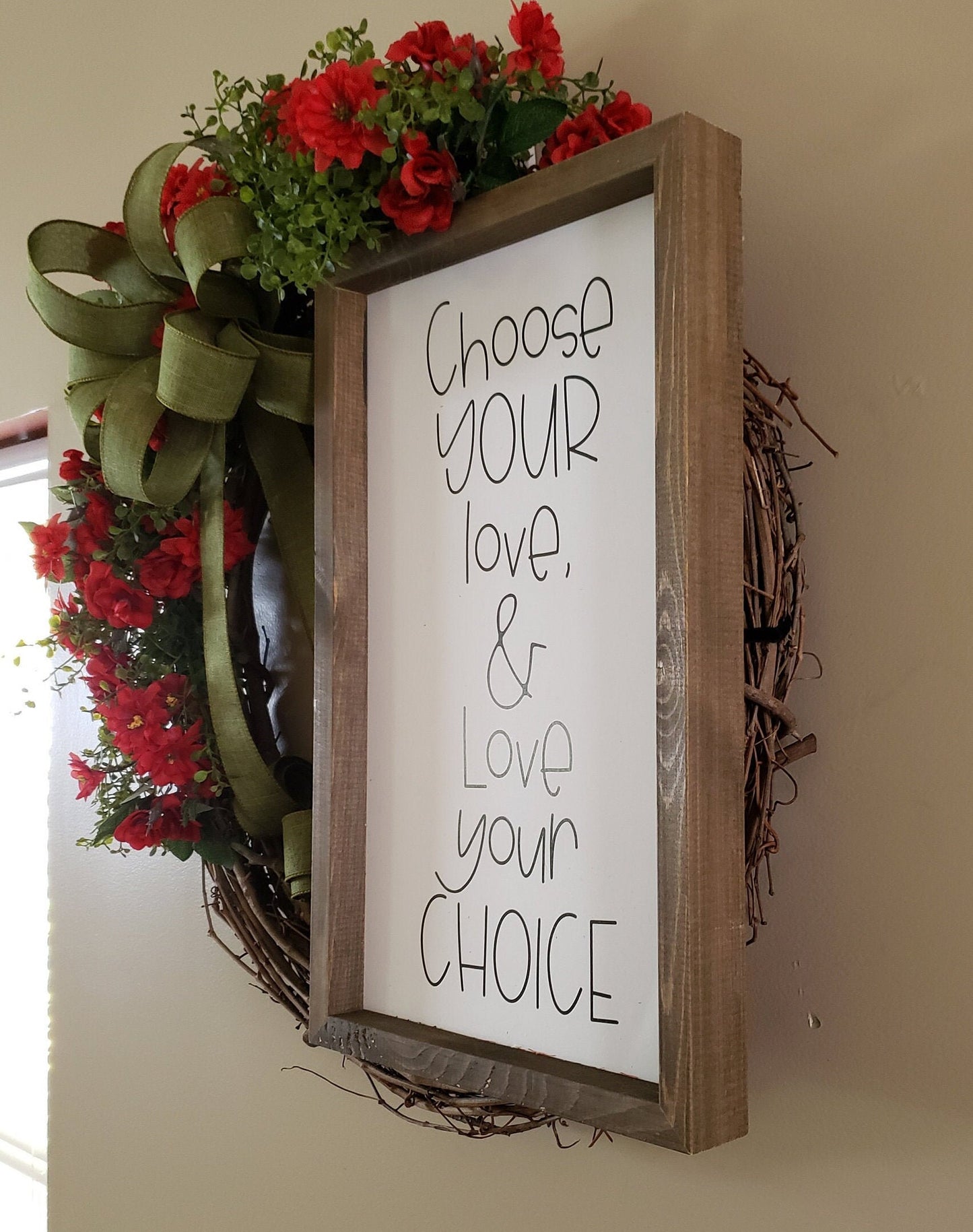 Choose Your Love Grapevine Wreath