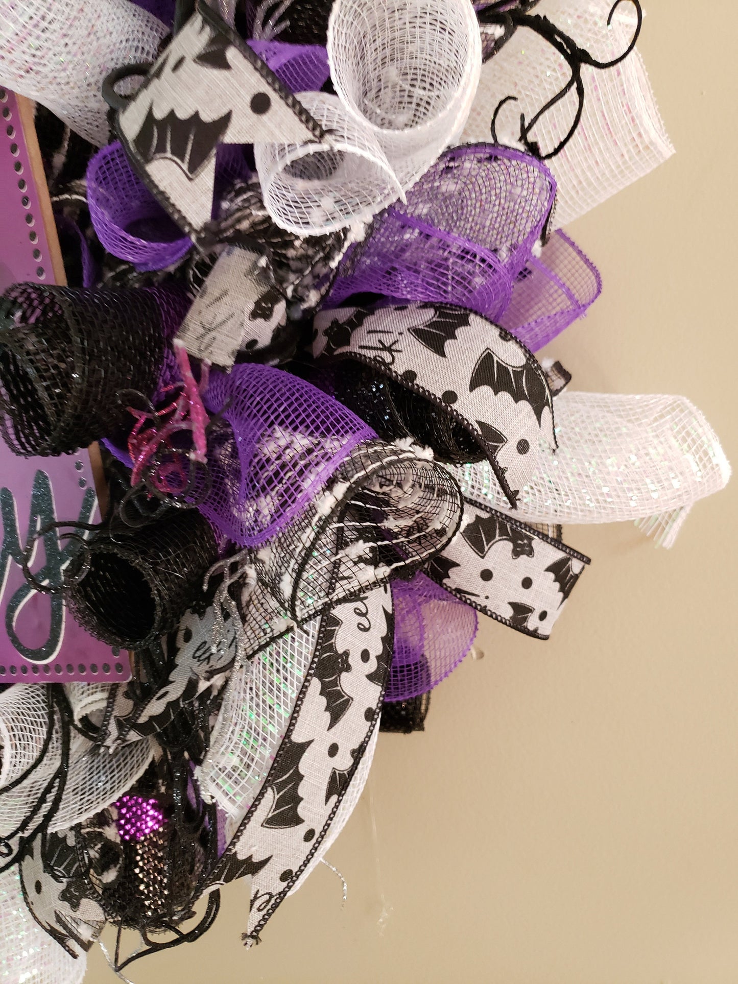 Gone Batty Halloween Deco Mesh Wreath