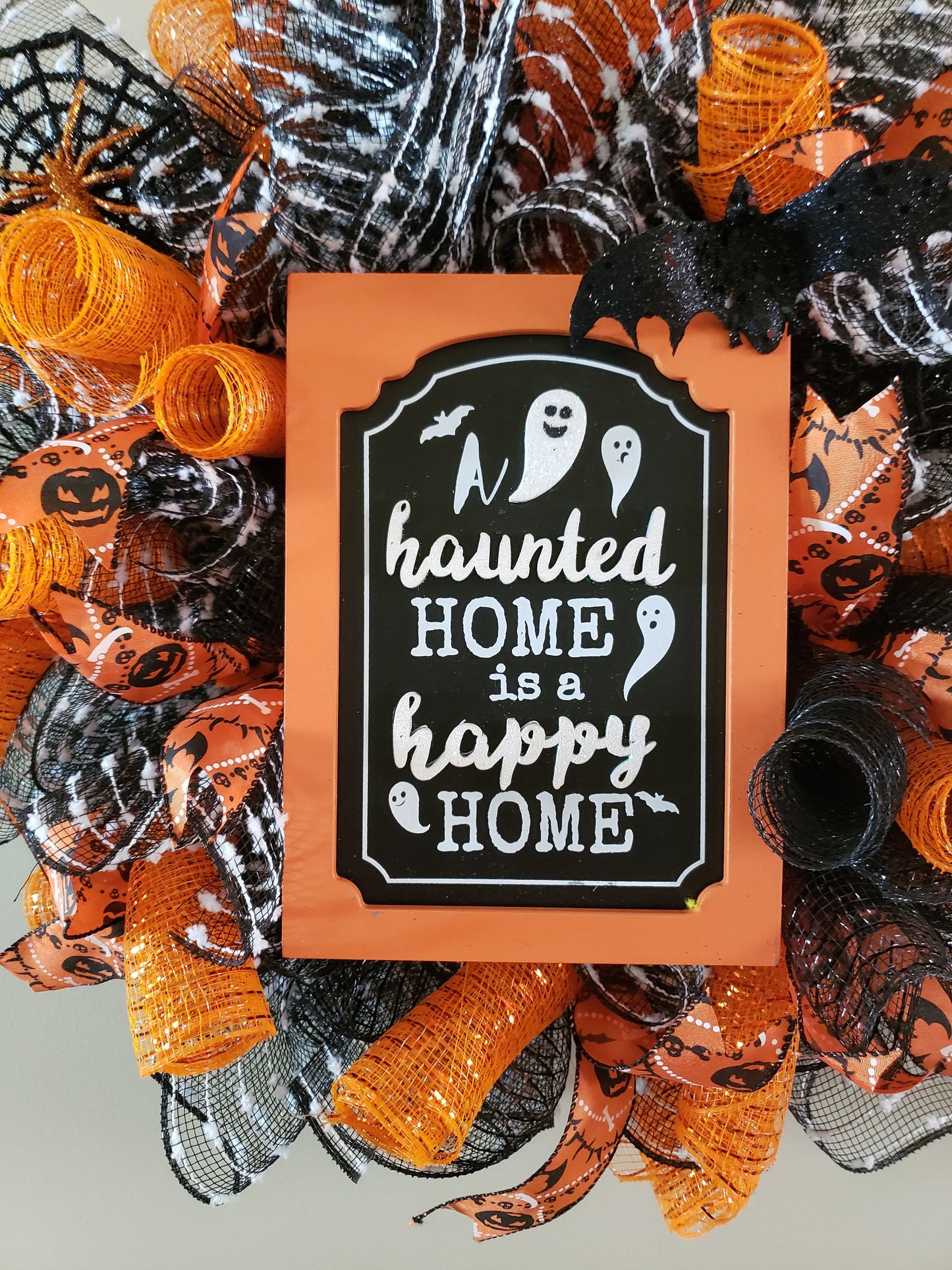 Haunted Home Deco Mesh Wreath
