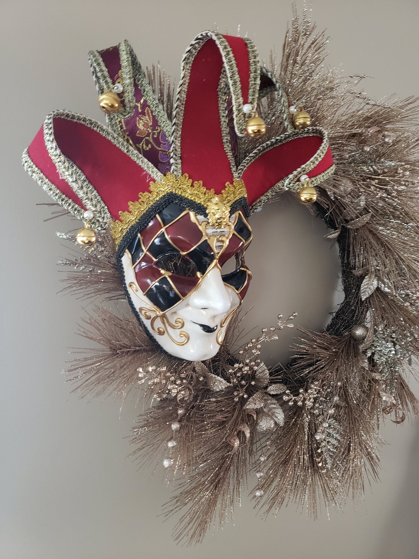 Golden Jester Wreath