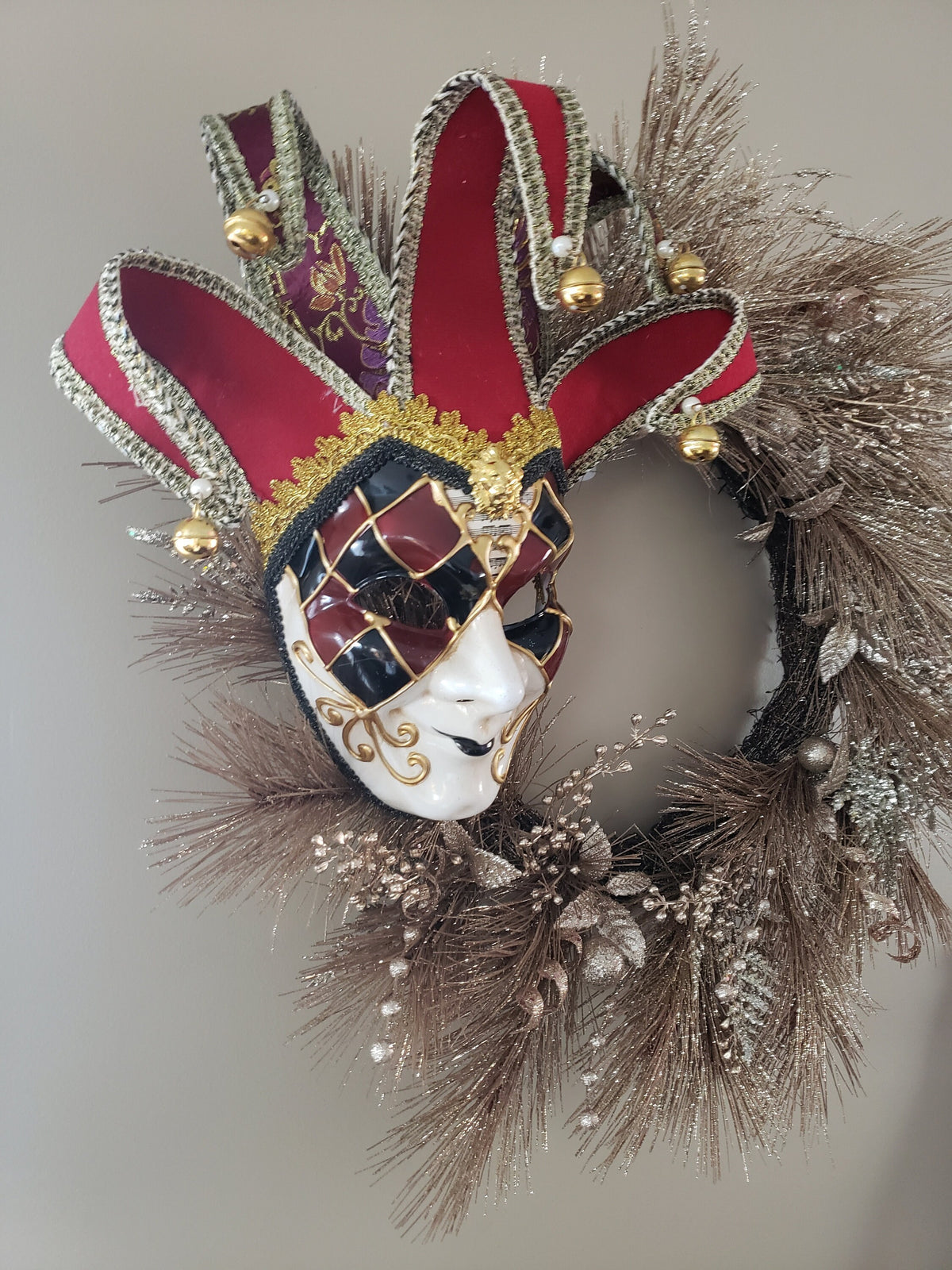 Golden Jester Wreath
