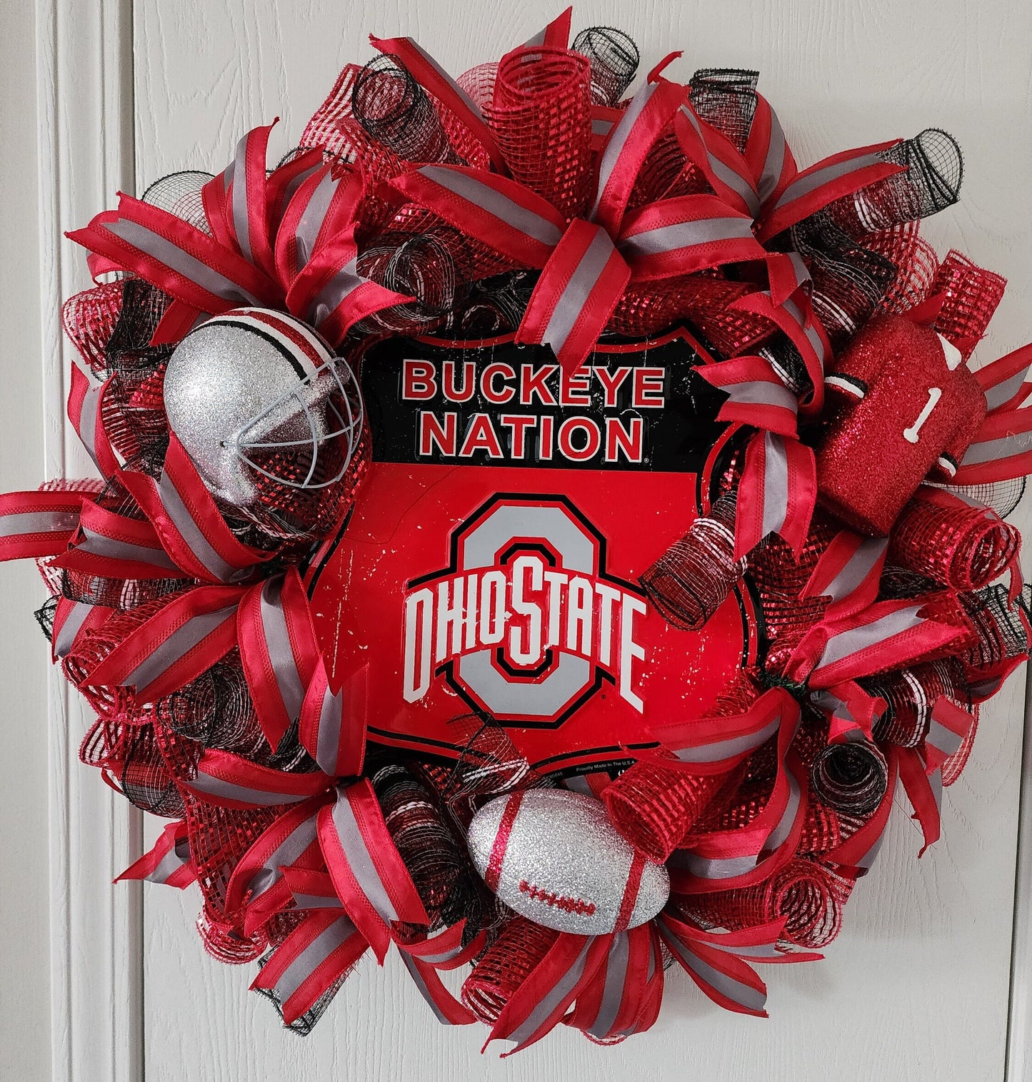 Ohio State Deco Mesh Wreath