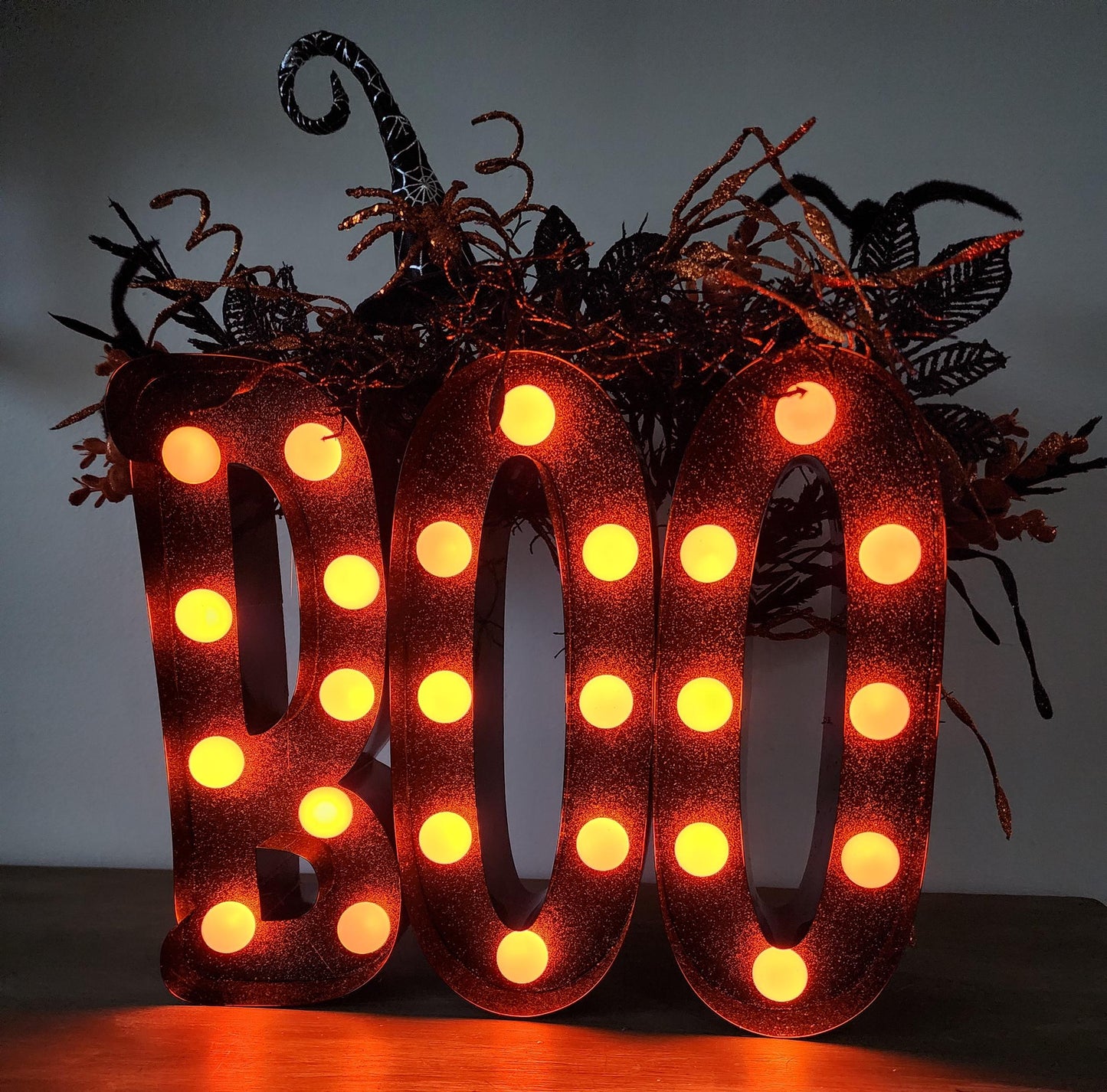 Lighted BOO Halloween Arrangement