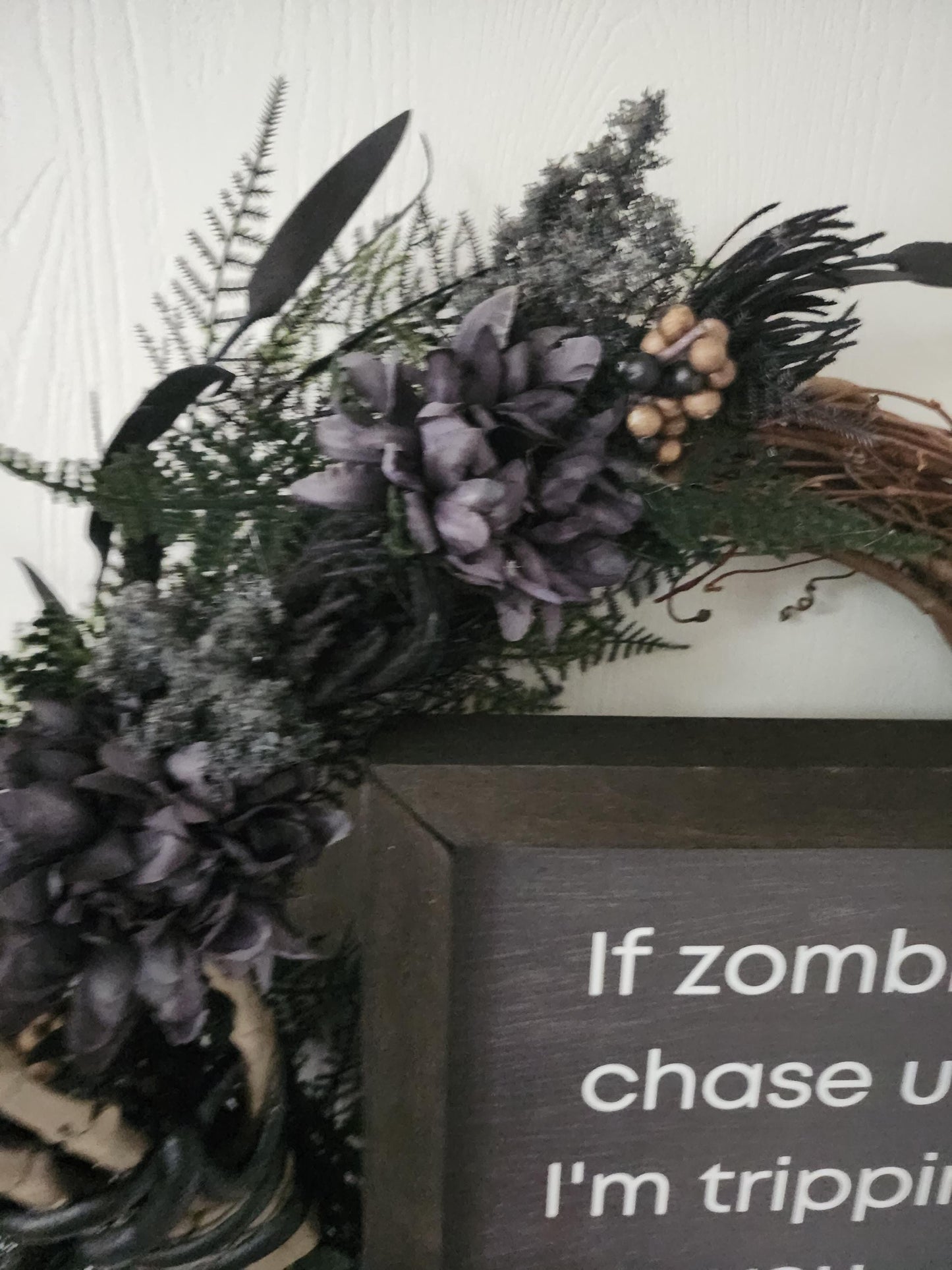 Fun Zombie Warning Wreath
