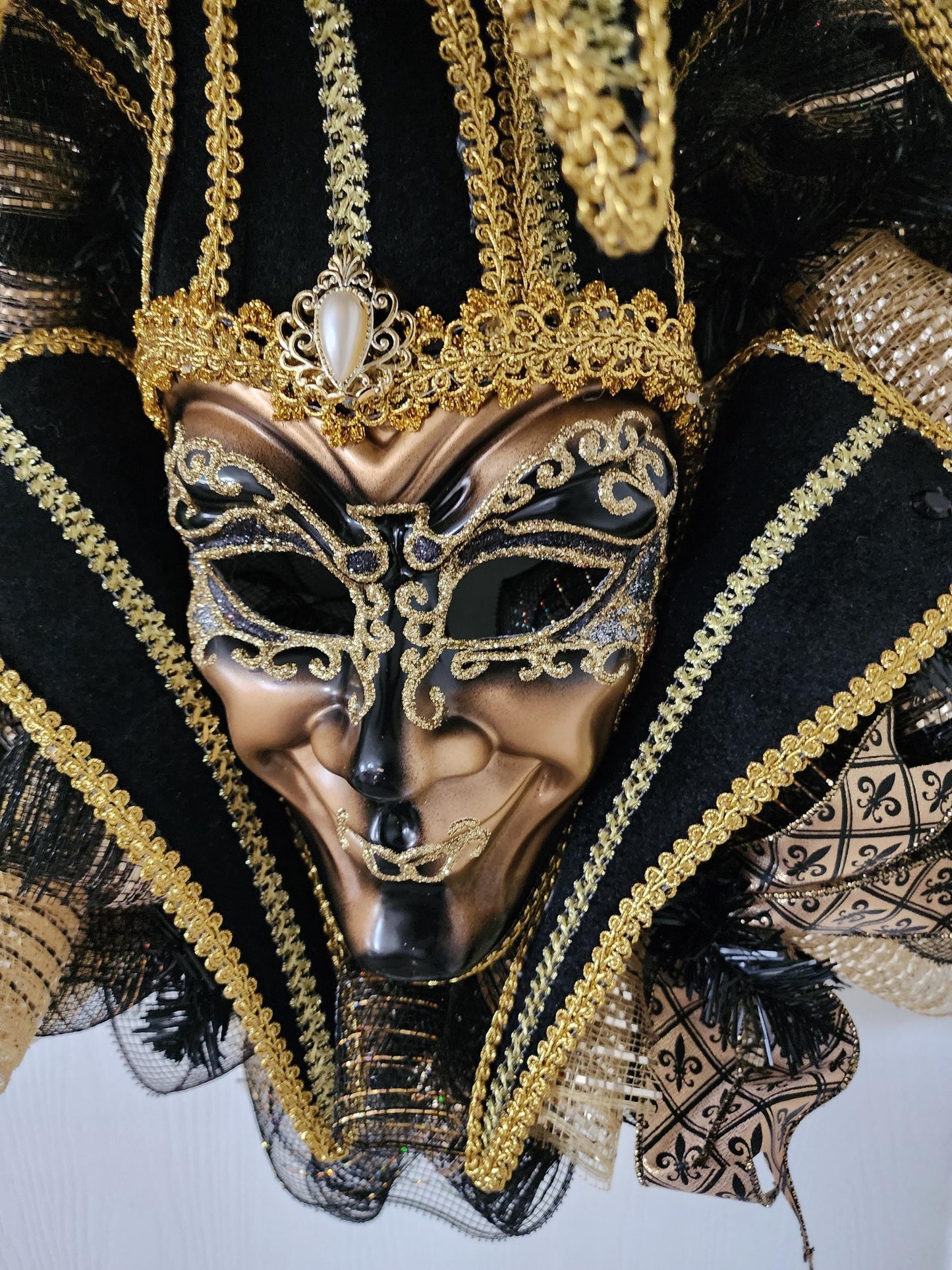 Opulent Mardi Gras Jester Wreath