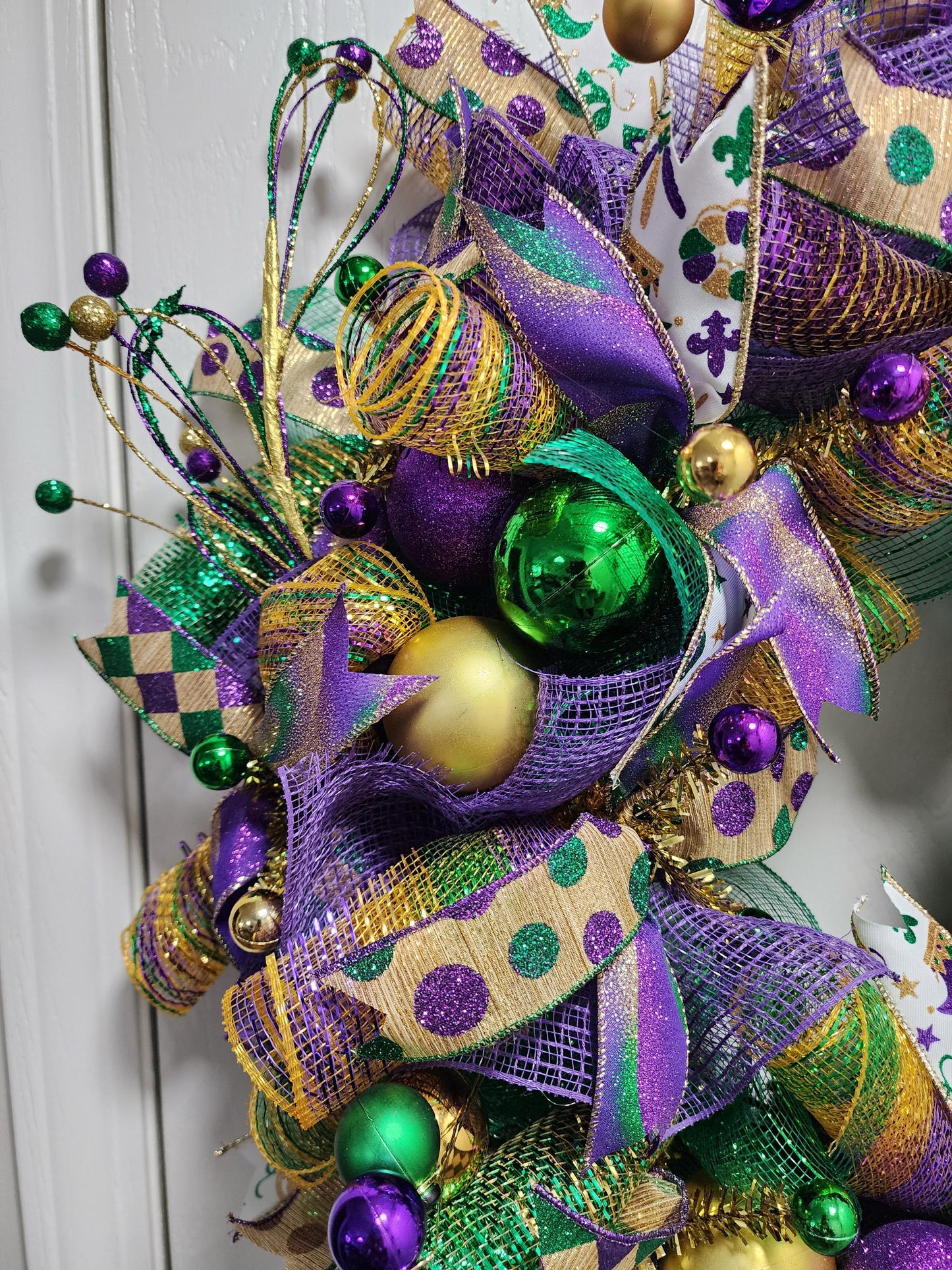 Mardi Gras Celebration Mesh Wreath