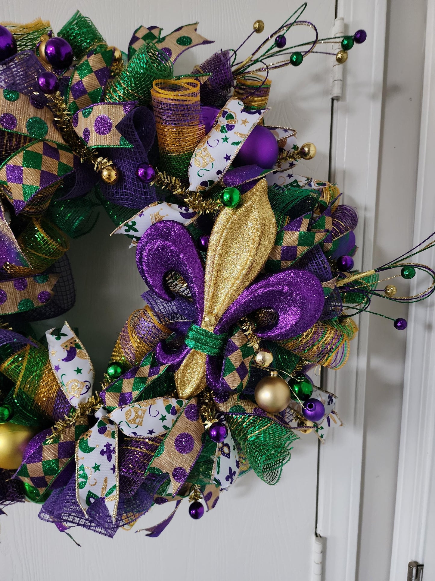 Mardi Gras Celebration Mesh Wreath