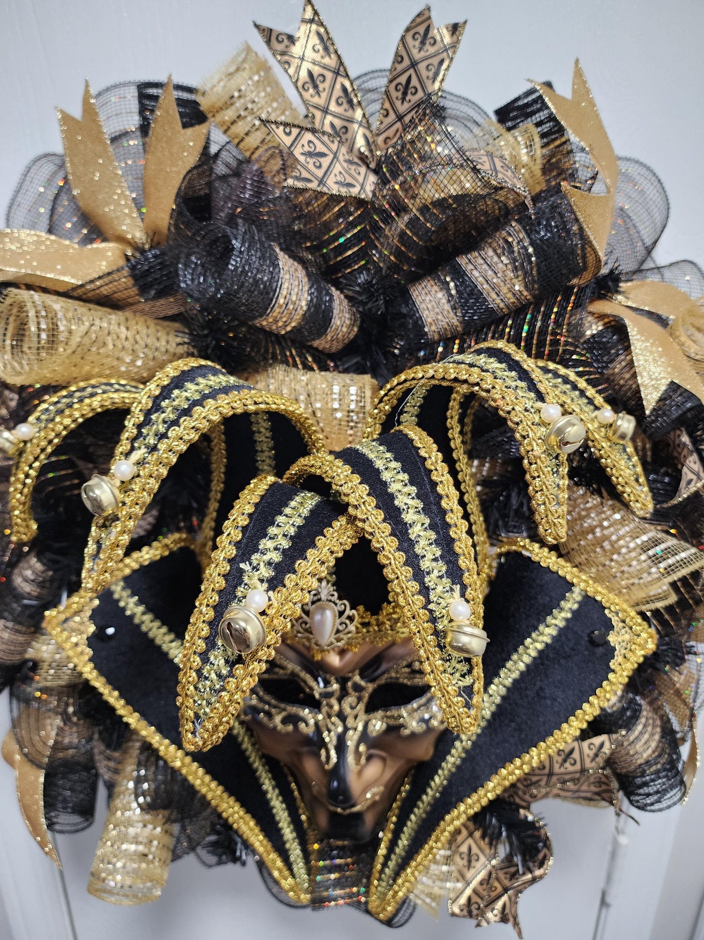 Opulent Mardi Gras Jester Wreath