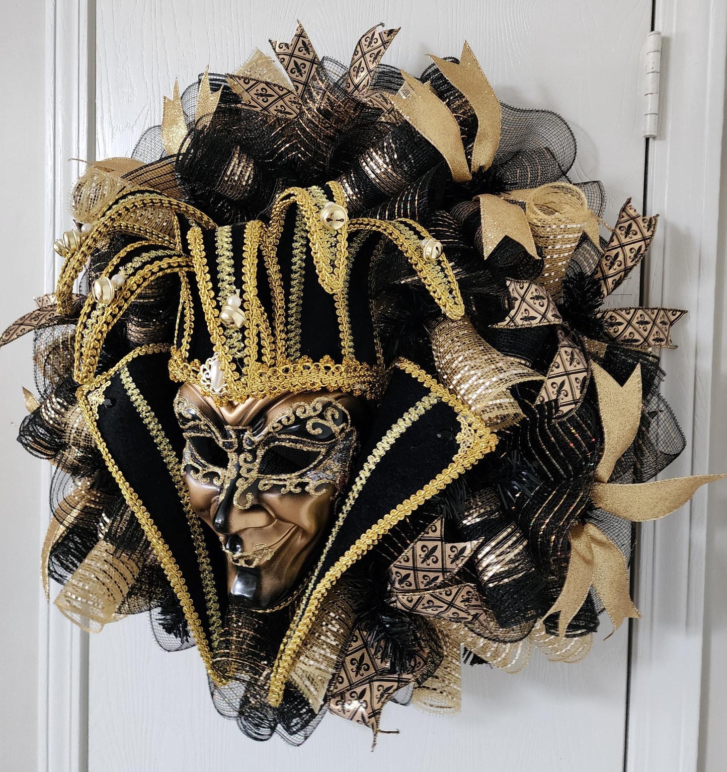 Opulent Mardi Gras Jester Wreath