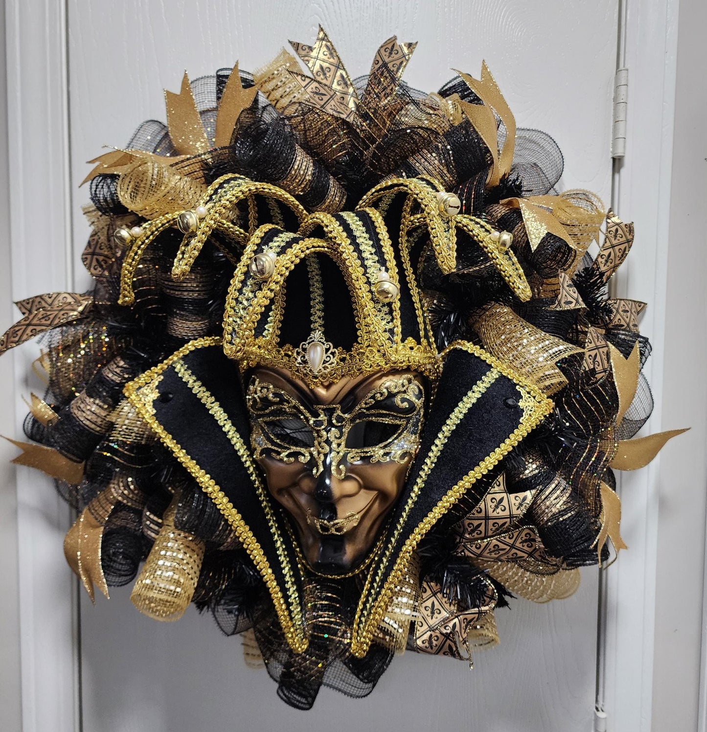 Opulent Mardi Gras Jester Wreath