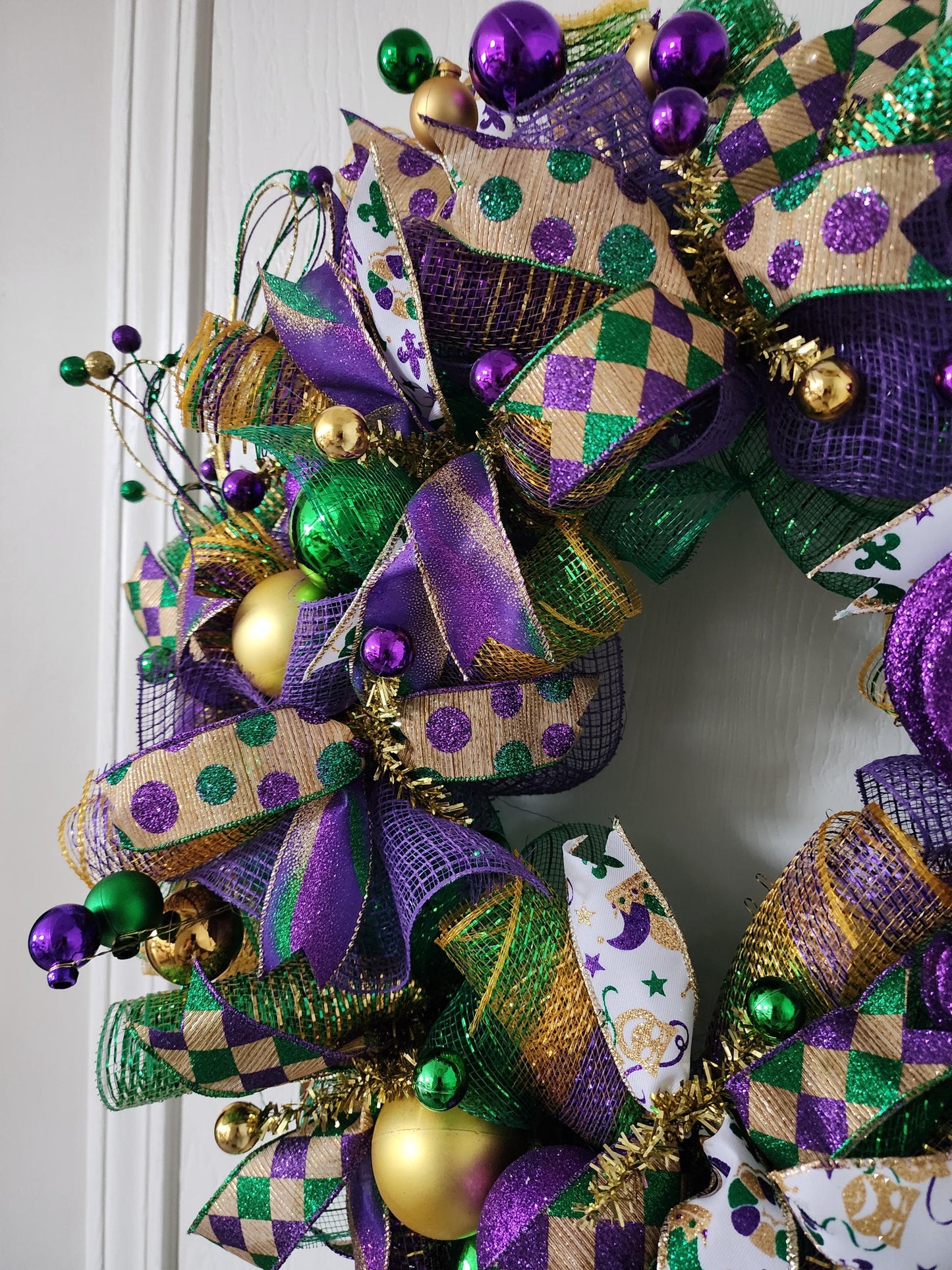 Mardi Gras Celebration Mesh Wreath