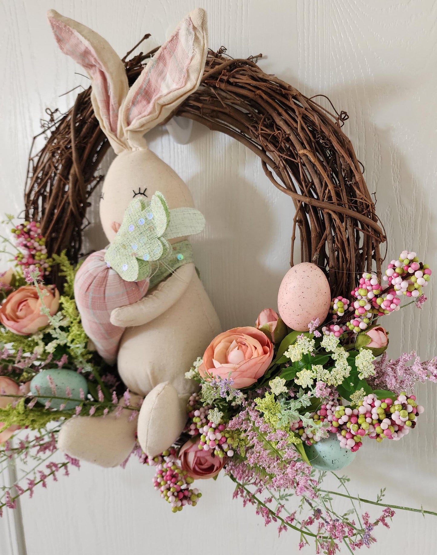 Pastel Bunny Grapevine Wreath