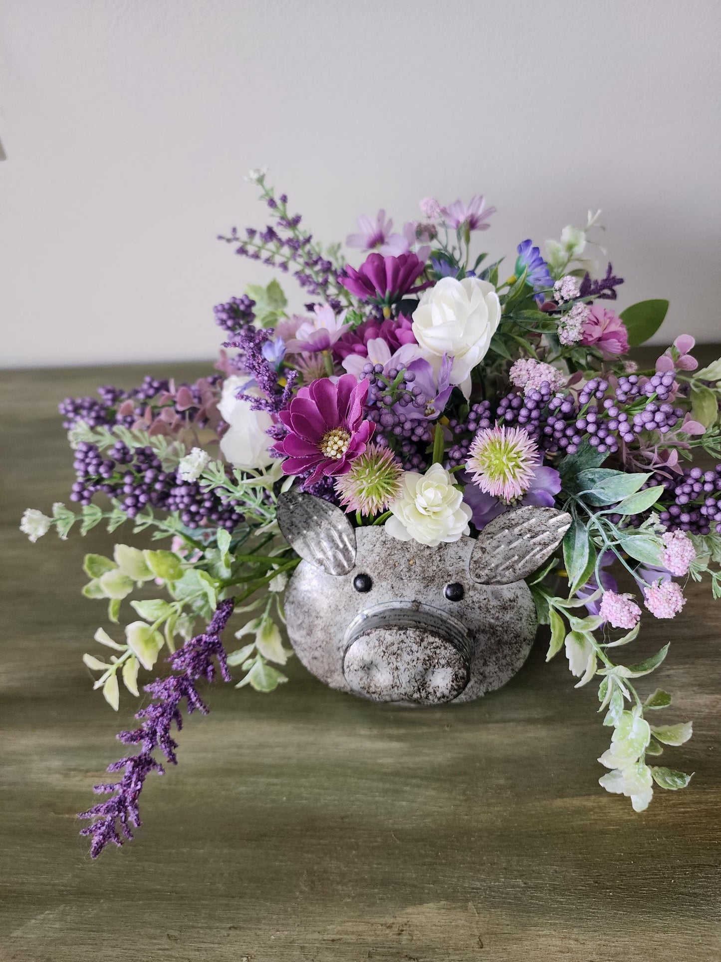Purple Piggy Planter