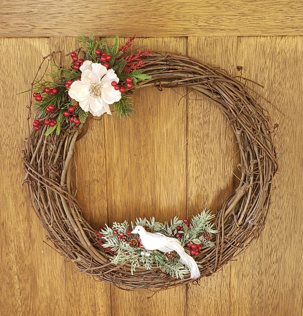 Christmas Dove Grapevine Wreath