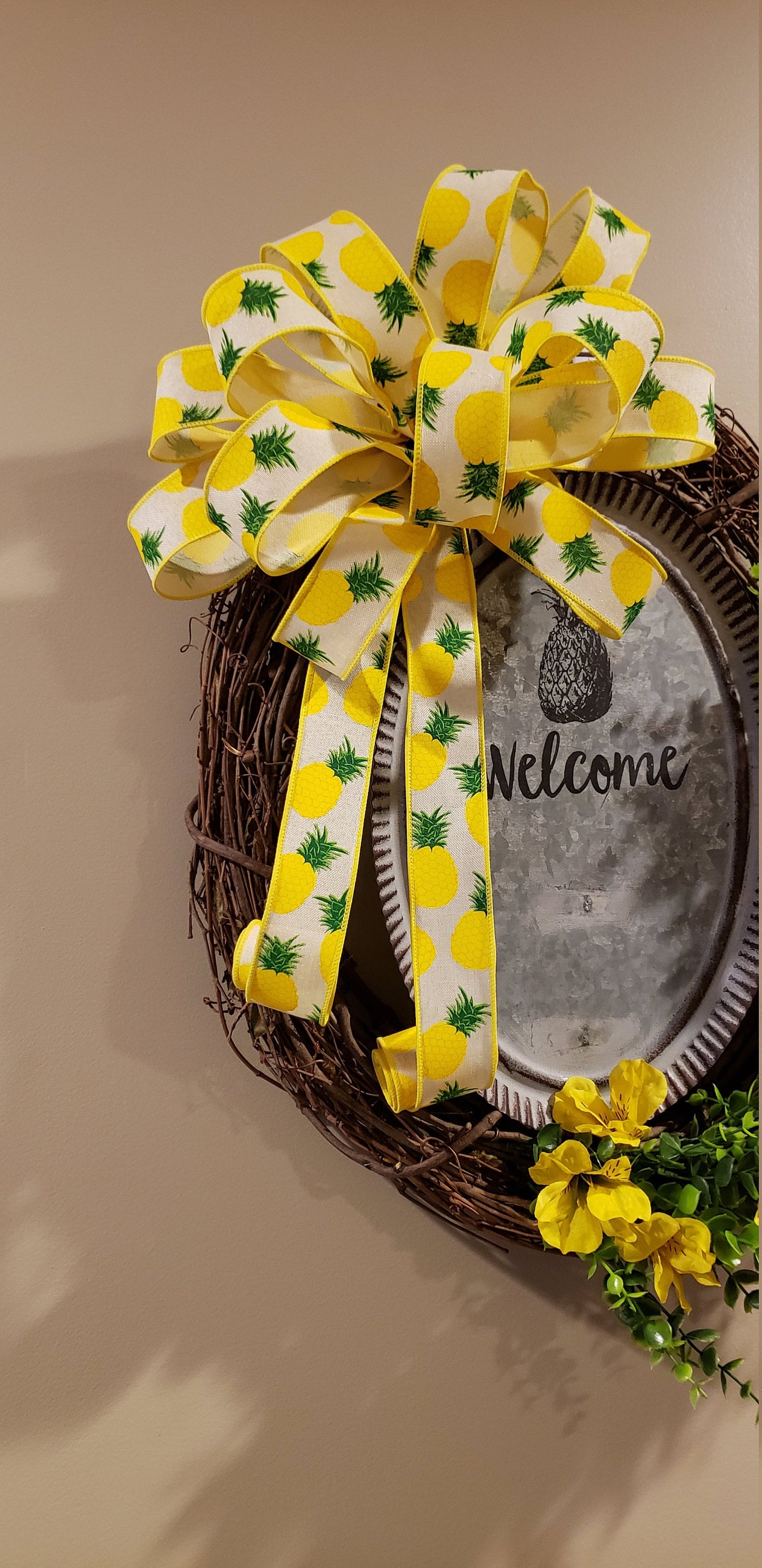 Oval Welcome Grapevine Wreath | Welcome Pineapple Hospitality Wreath