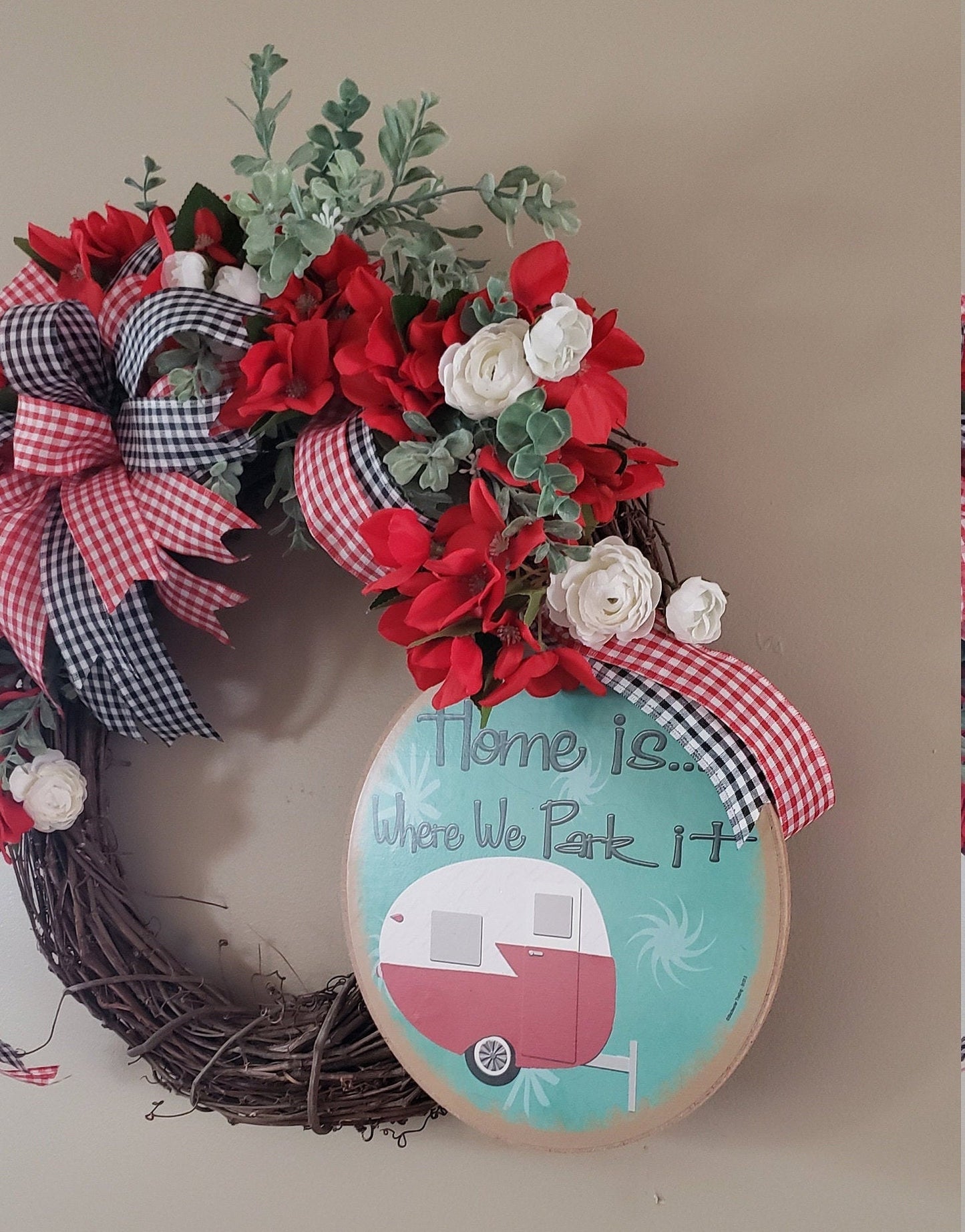 Home is Where we Park It Camper Grapevine Wreath