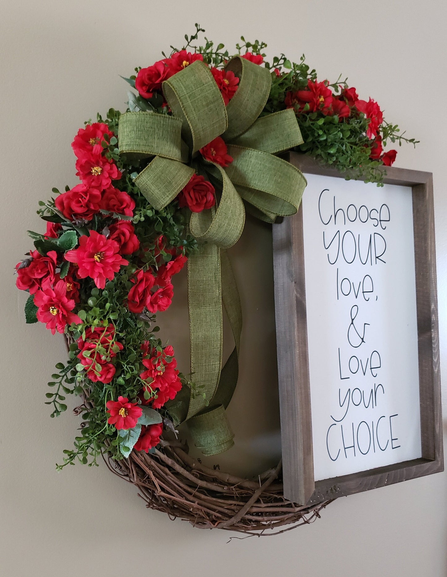 Choose Your Love Grapevine Wreath