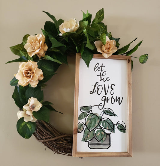 Let the Love Grow Grapevine Wreath