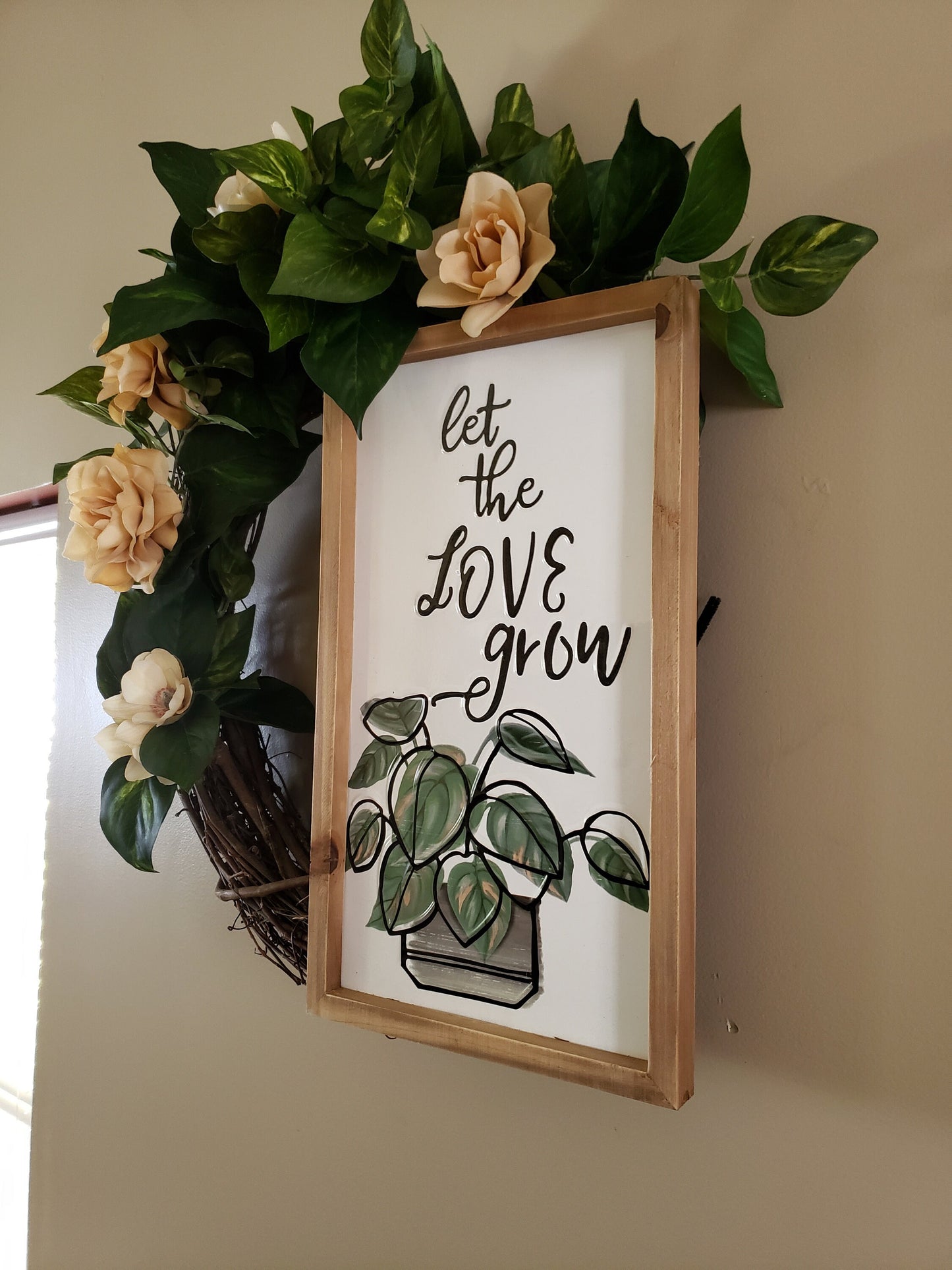 Let the Love Grow Grapevine Wreath