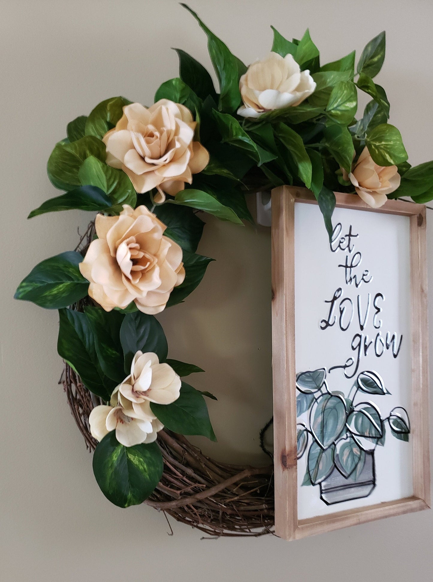 Let the Love Grow Grapevine Wreath