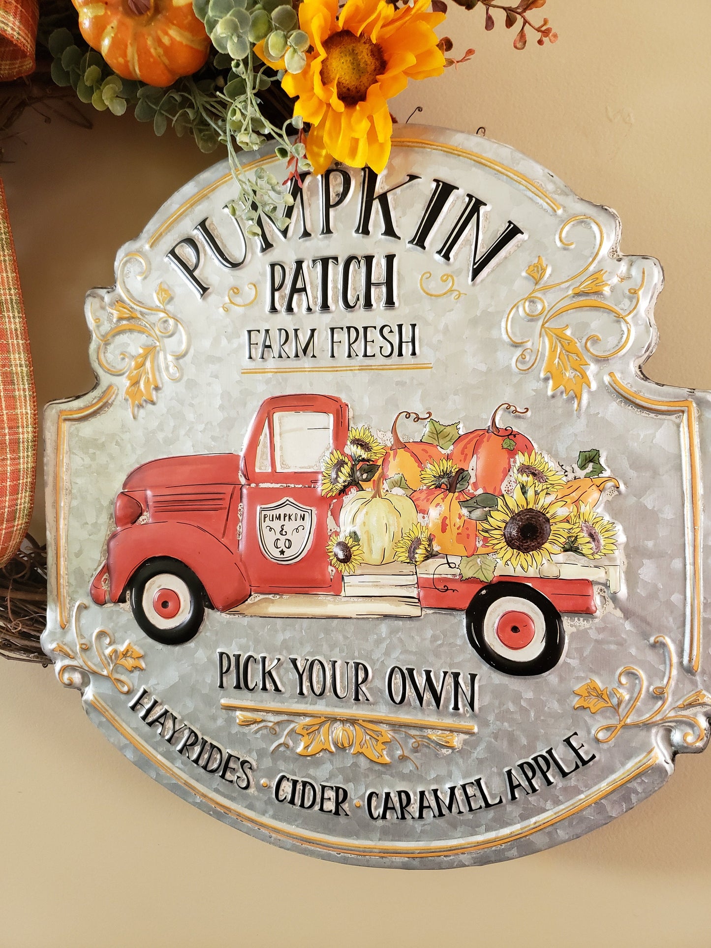 Fall/Harvest Pumpkin Grapevine Wreath