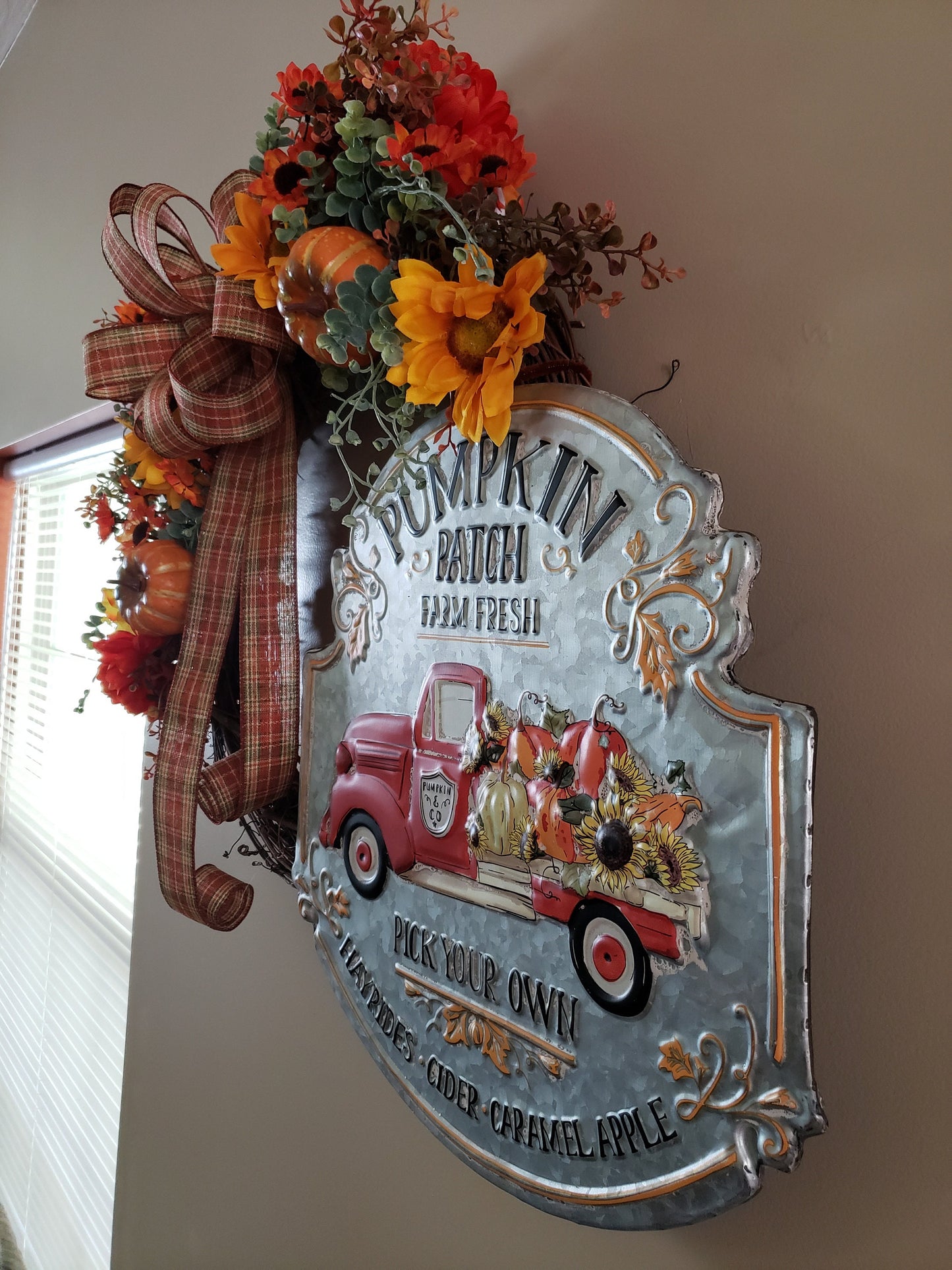 Fall/Harvest Pumpkin Grapevine Wreath