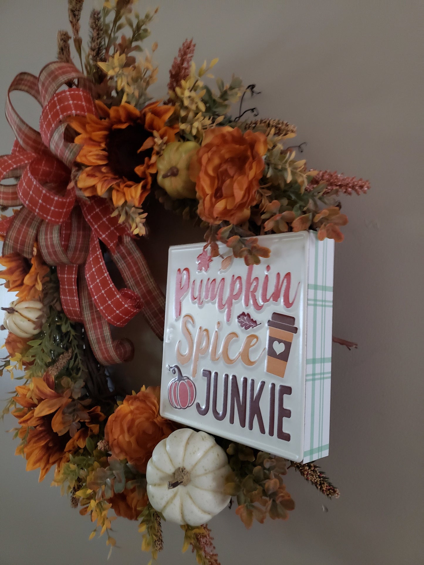 Pumpkin Spice Junkie Full Floral Wreath