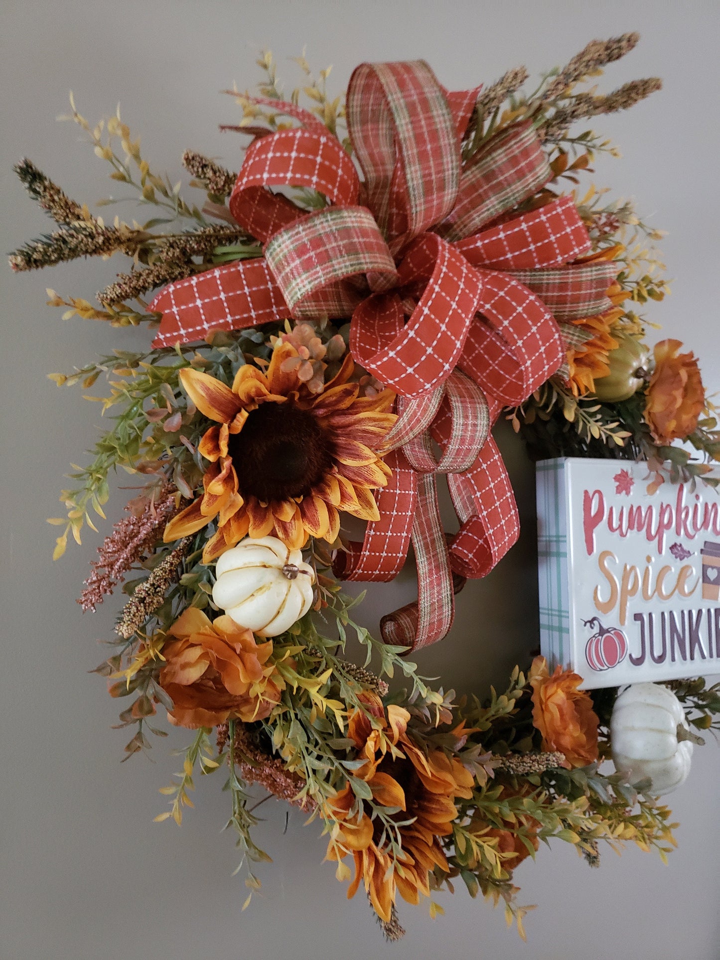 Pumpkin Spice Junkie Full Floral Wreath