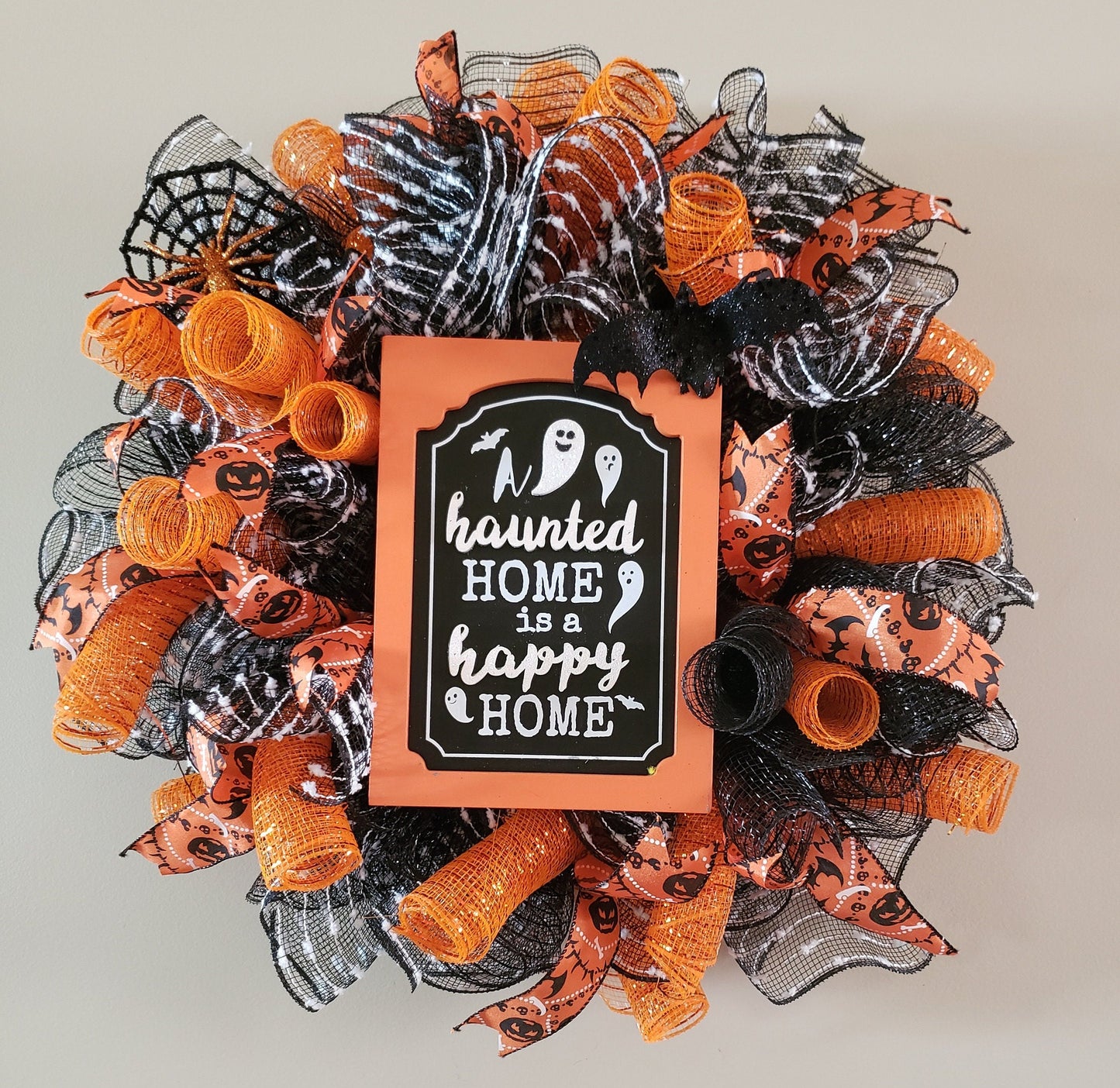 Haunted Home Deco Mesh Wreath