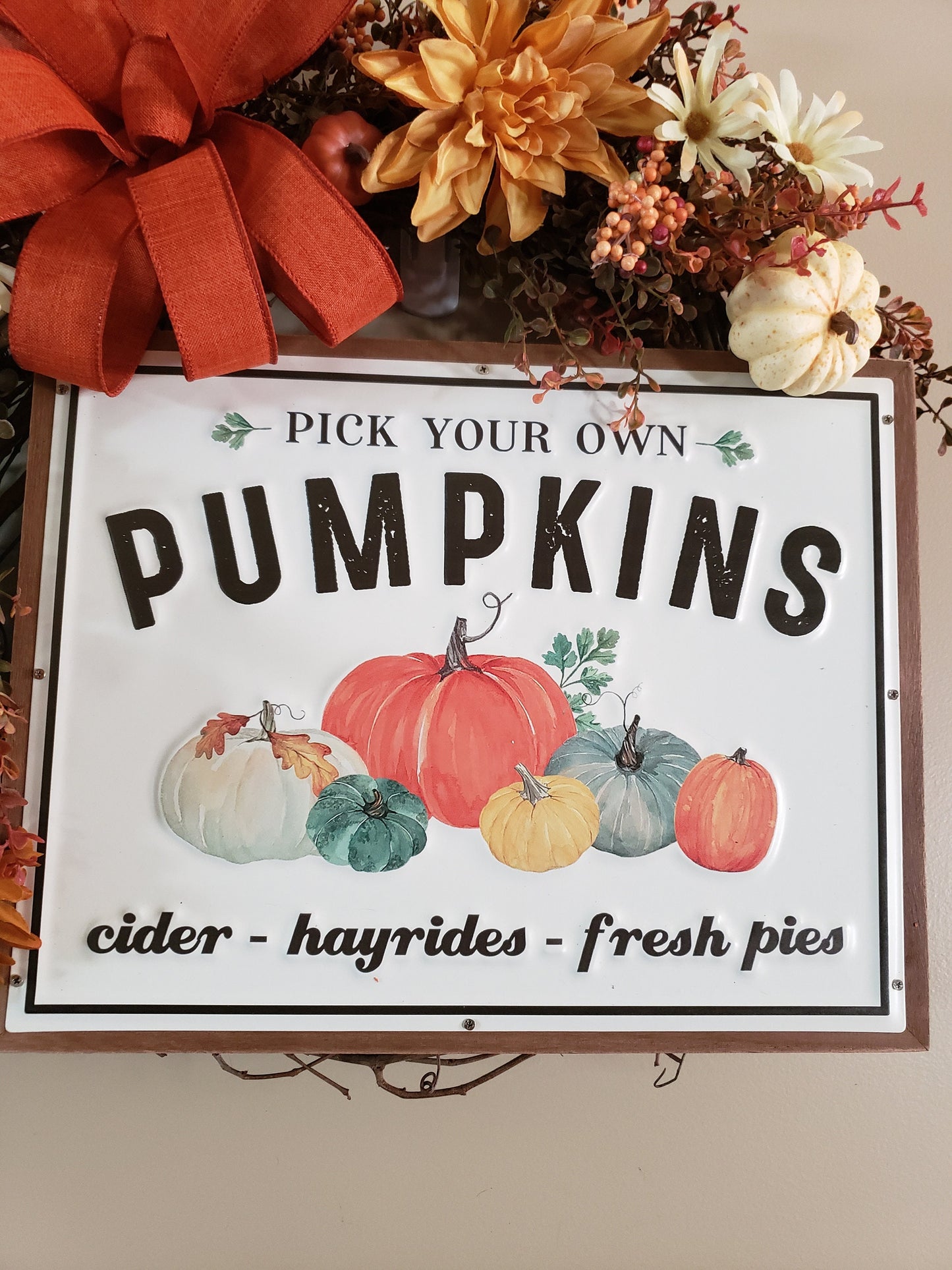 Pick Your Own Pumpkins Grapevine Wreath