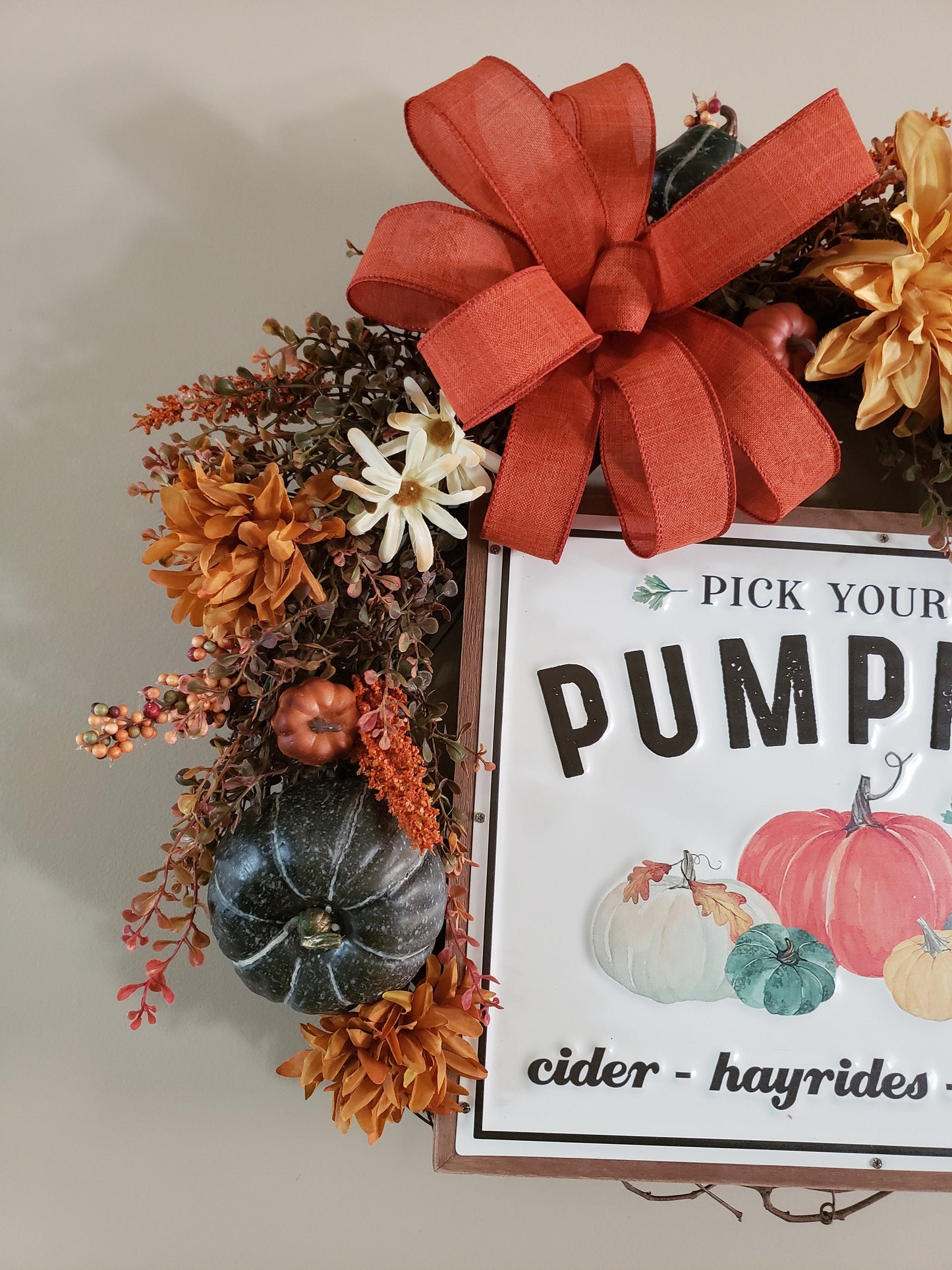 Pick Your Own Pumpkins Grapevine Wreath