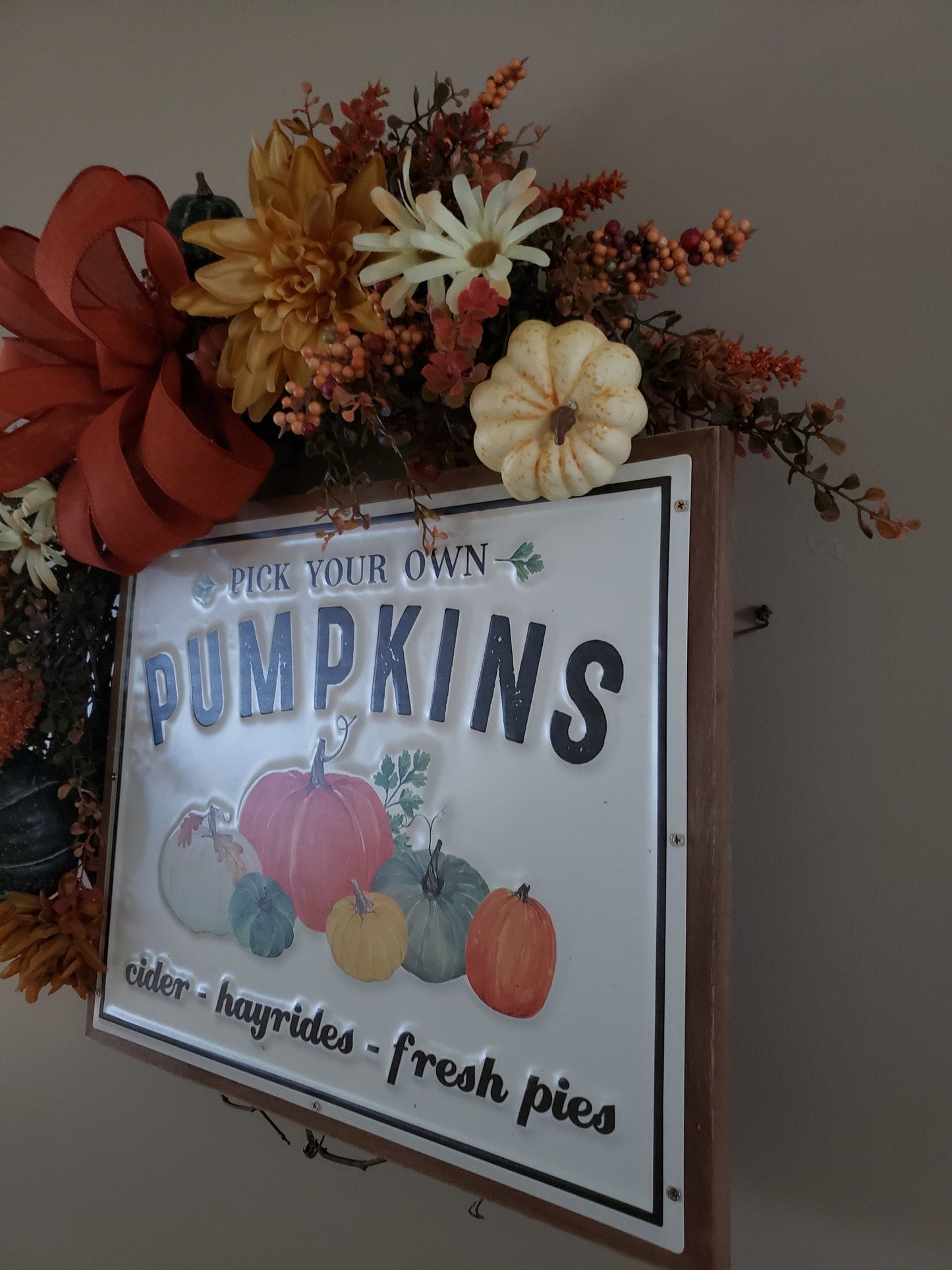 Pick Your Own Pumpkins Grapevine Wreath