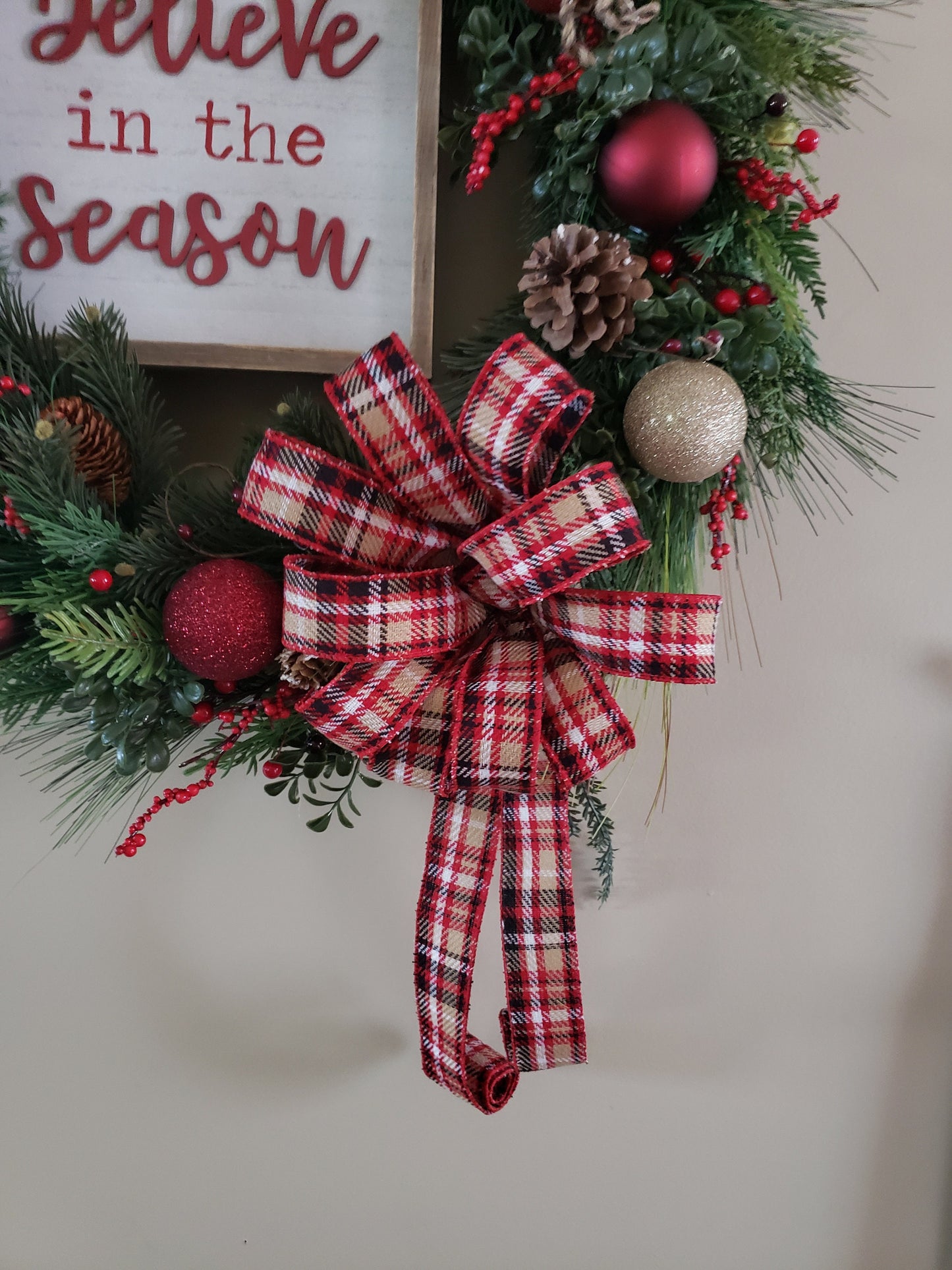 Believe in the Season Christmas Grapevine Wreath