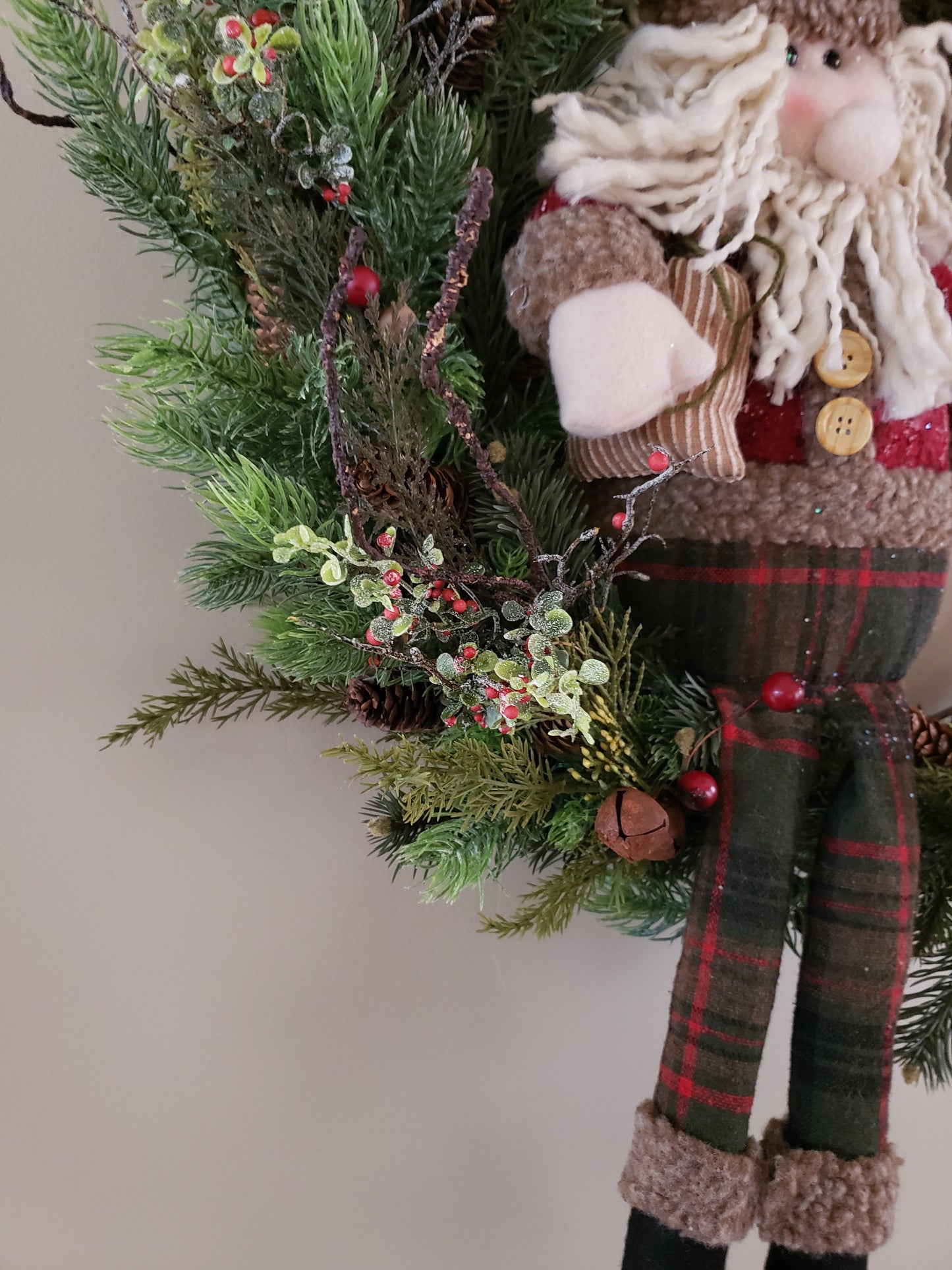 Woodsy Winter Santa Wreath