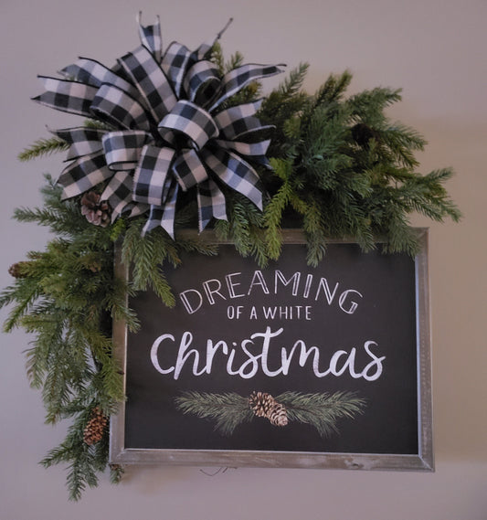 Dreaming of a White Christmas Evergreen Wreath