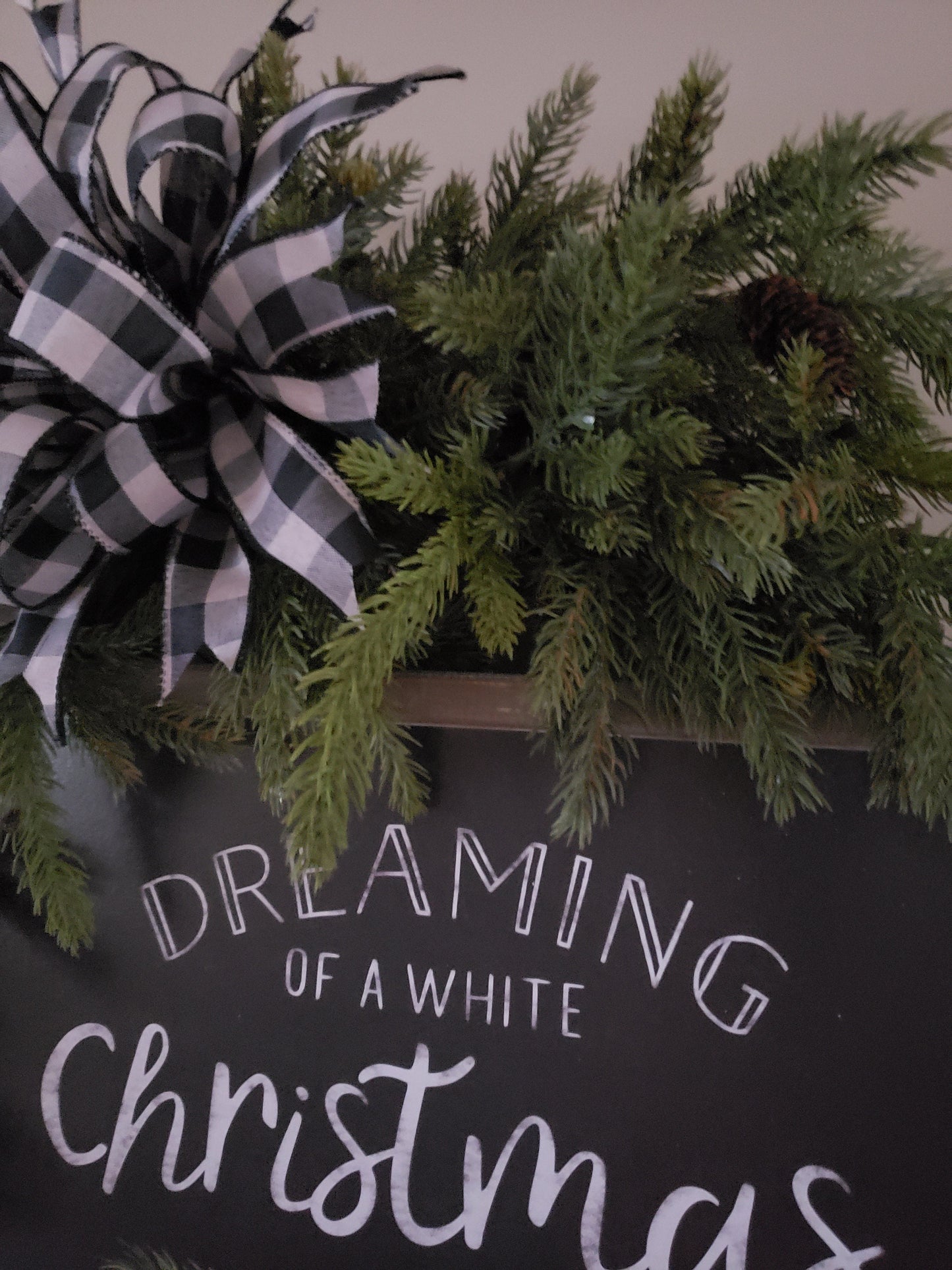 Dreaming of a White Christmas Evergreen Wreath