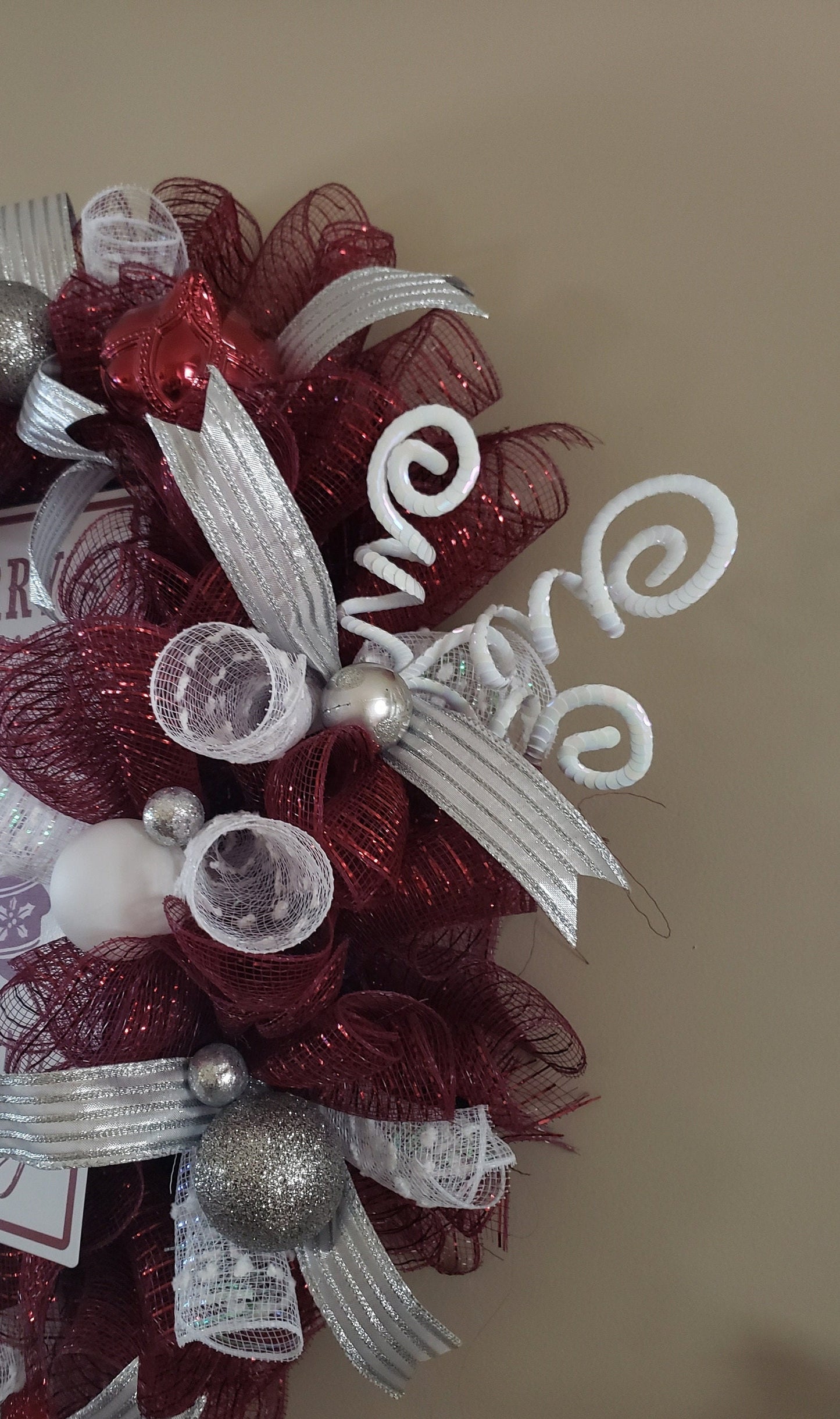 Be Merry & Bright and Cozy Deco Mesh Wreath