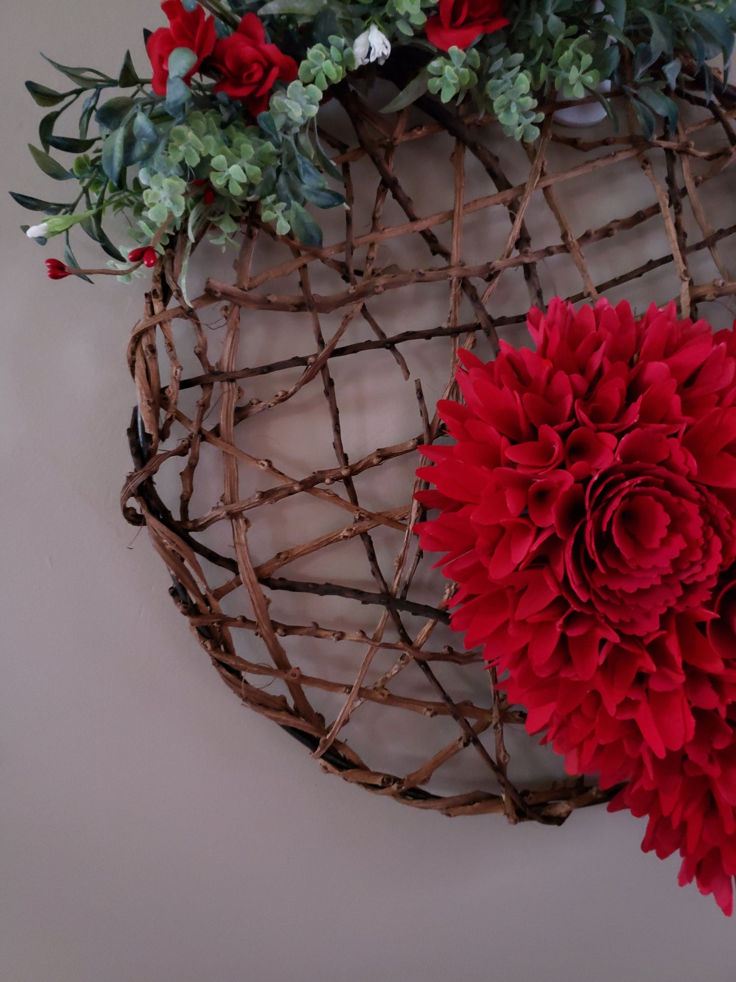 Rustic Valentine's Grapevine Wreath