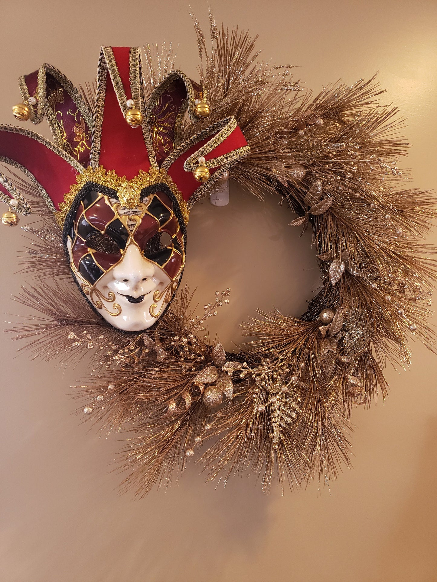 Golden Jester Wreath