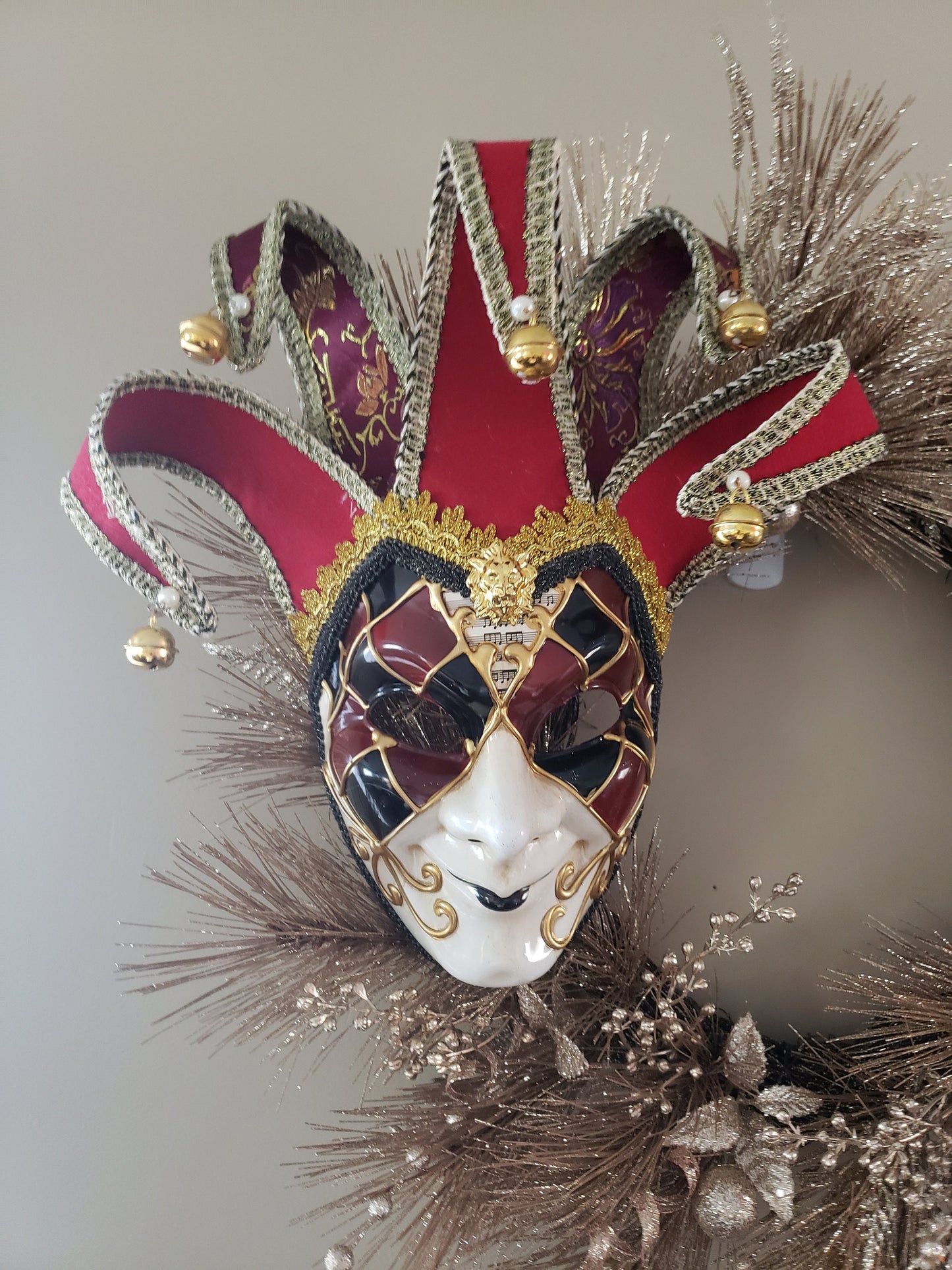 Golden Jester Wreath