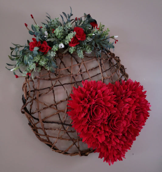 Rustic Valentine's Grapevine Wreath