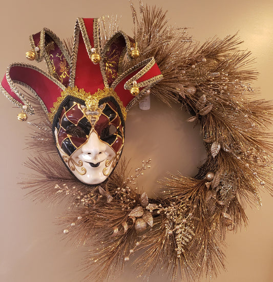 Golden Jester Wreath