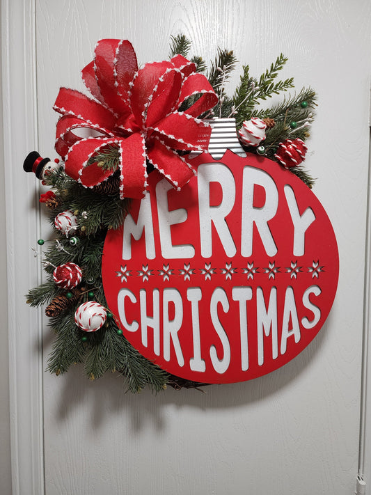 Merry Christmas Ornament Wreath