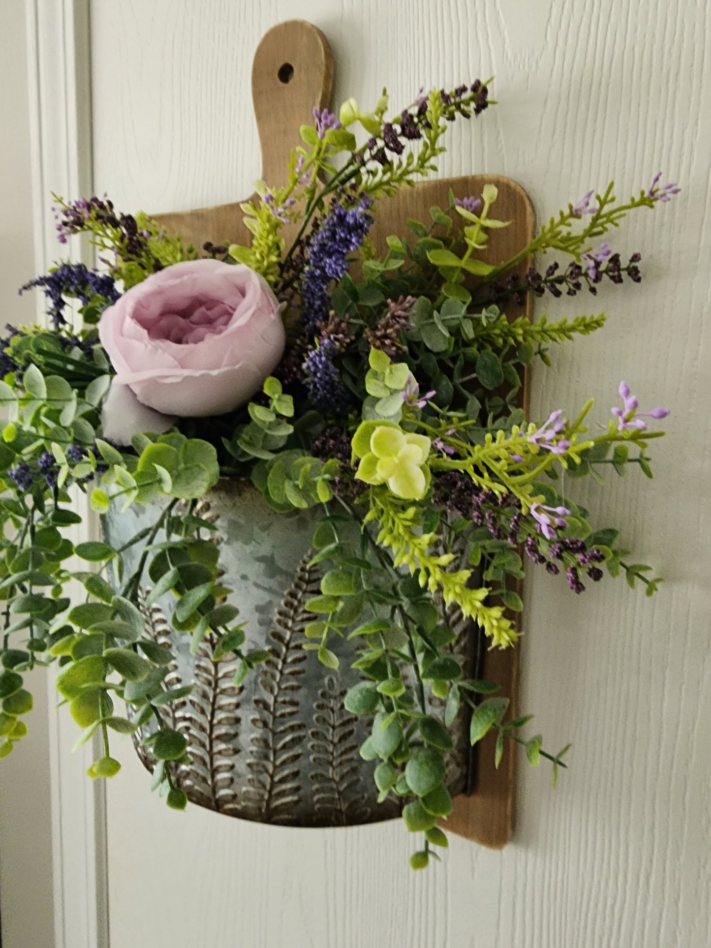 Purple Tea Rose Wall Planter Arrangement