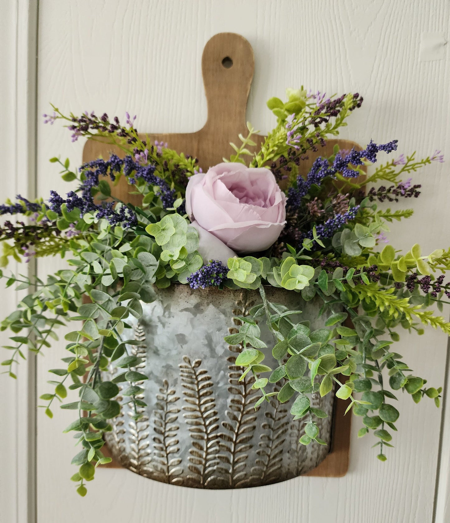 Purple Tea Rose Wall Planter Arrangement