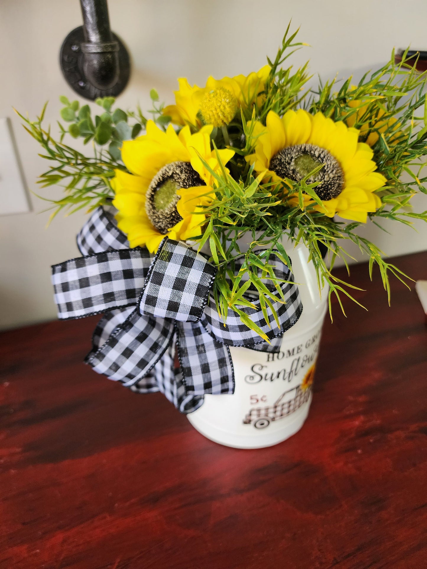 Sunflower Embellished Milk Can Arrangement