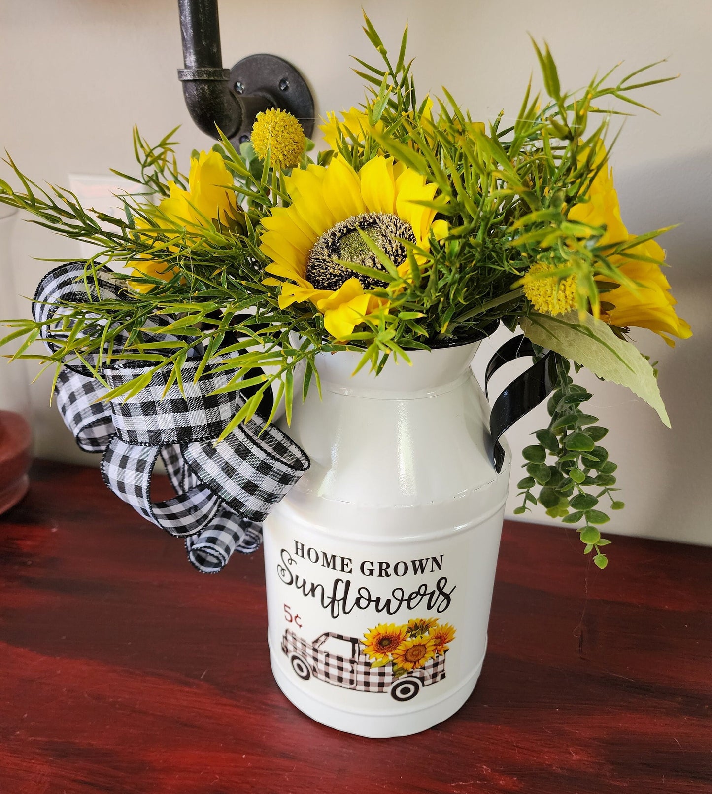 Sunflower Embellished Milk Can Arrangement