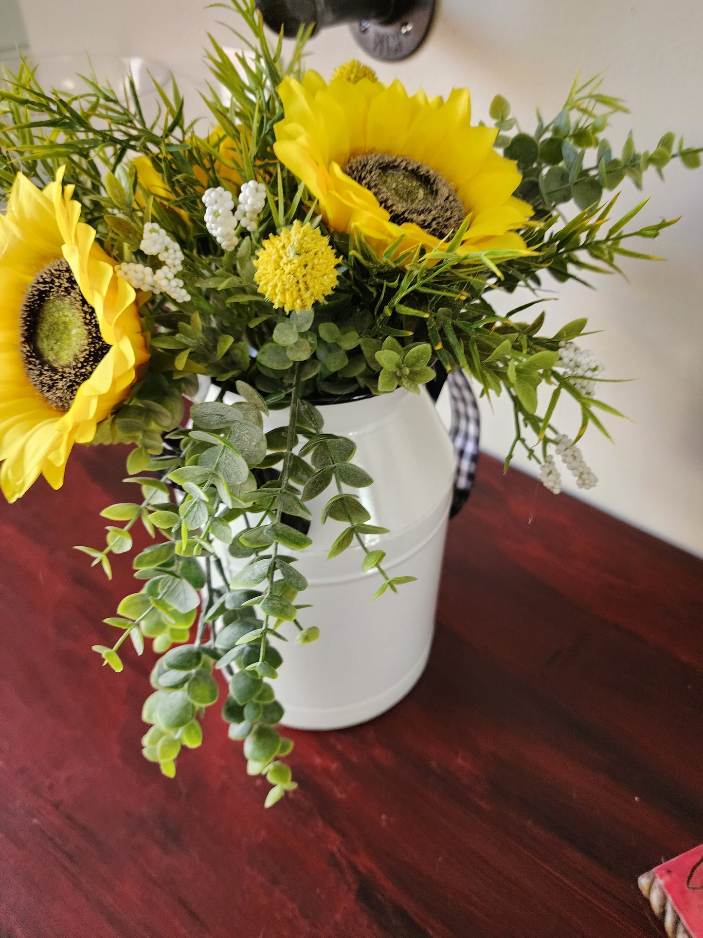 Sunflower Embellished Milk Can Arrangement