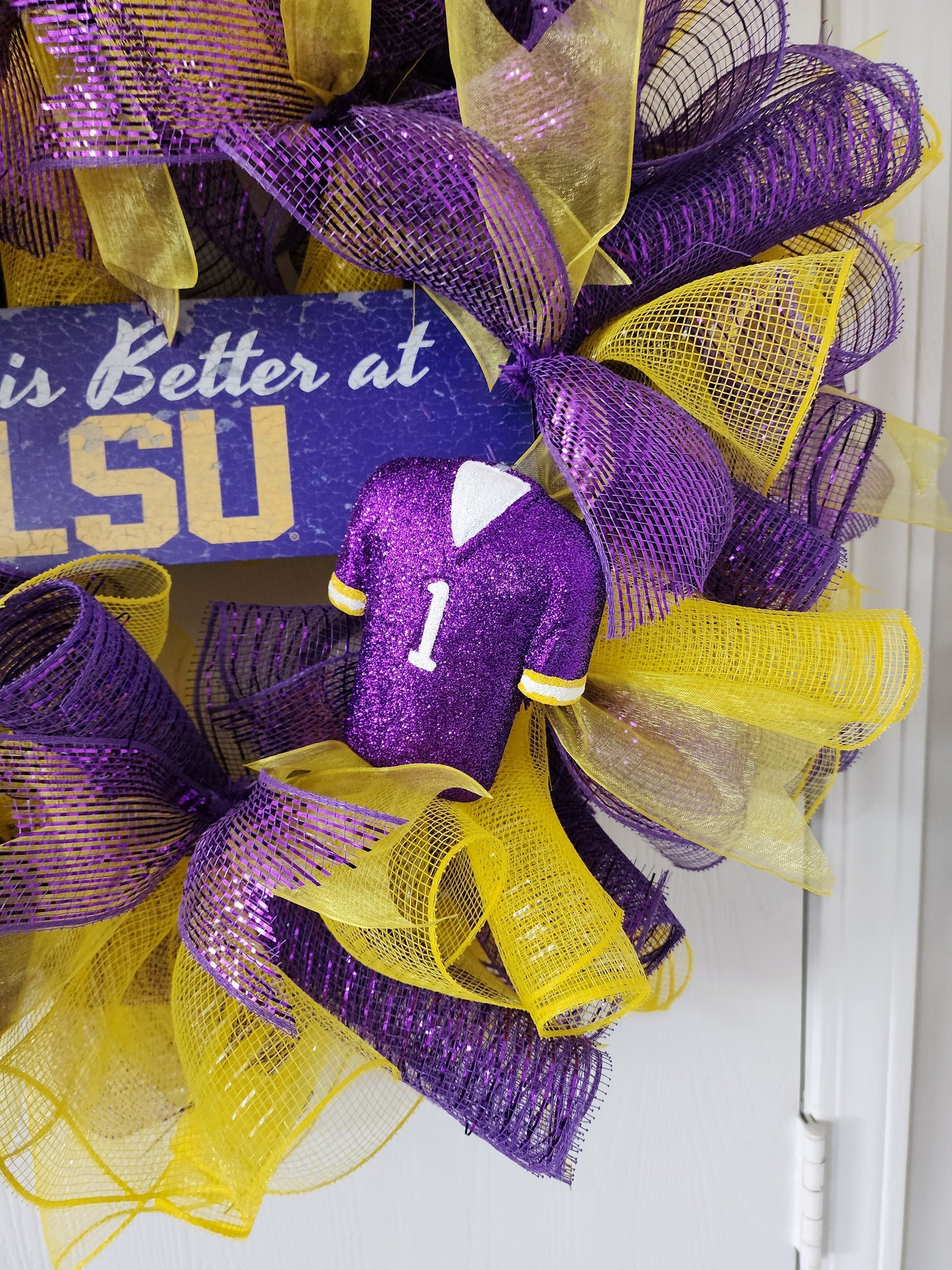 LSU Deco Mesh Wreath